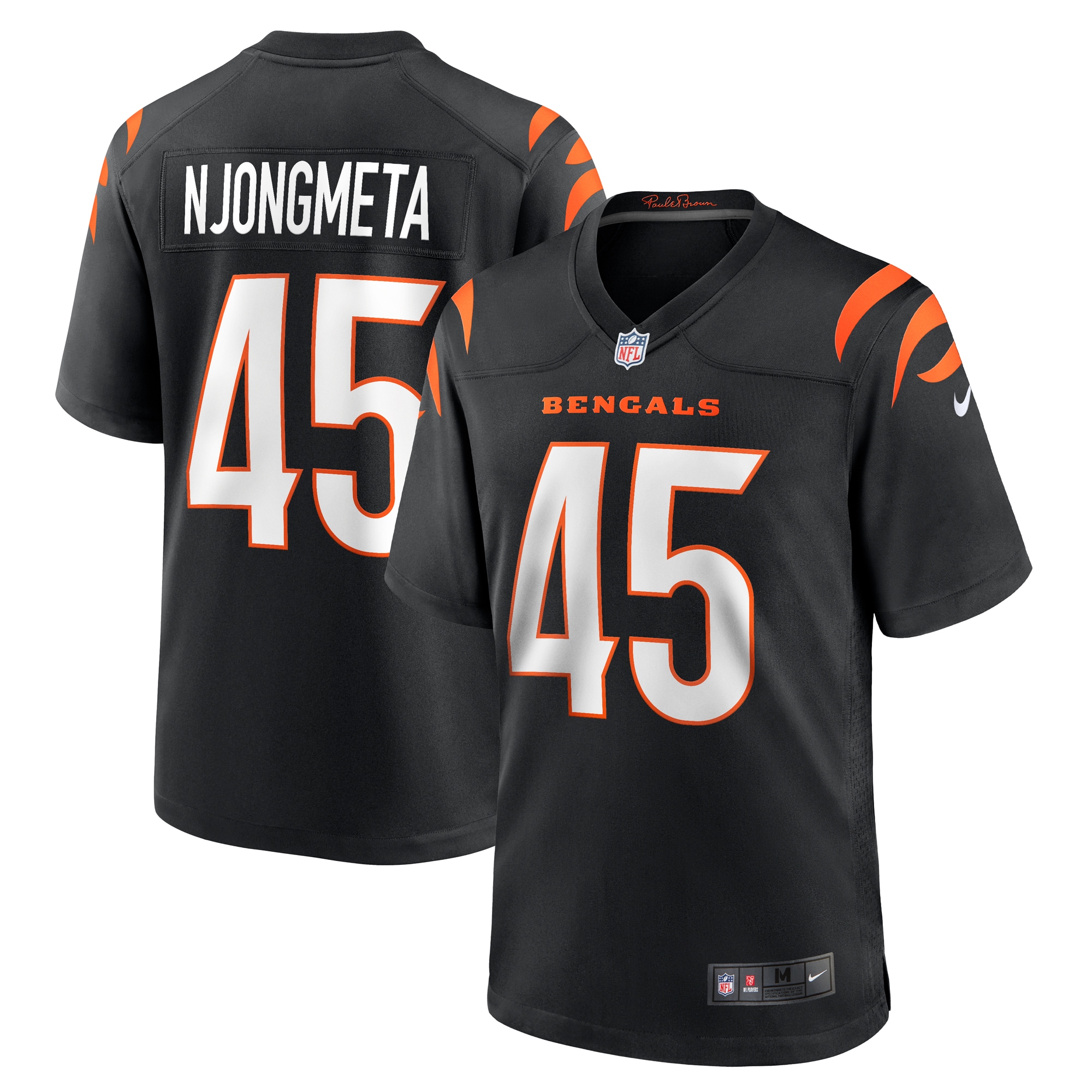 Men's Cincinnati Bengals Maema Njongmeta Black Game Jersey JS7919 Saliibo