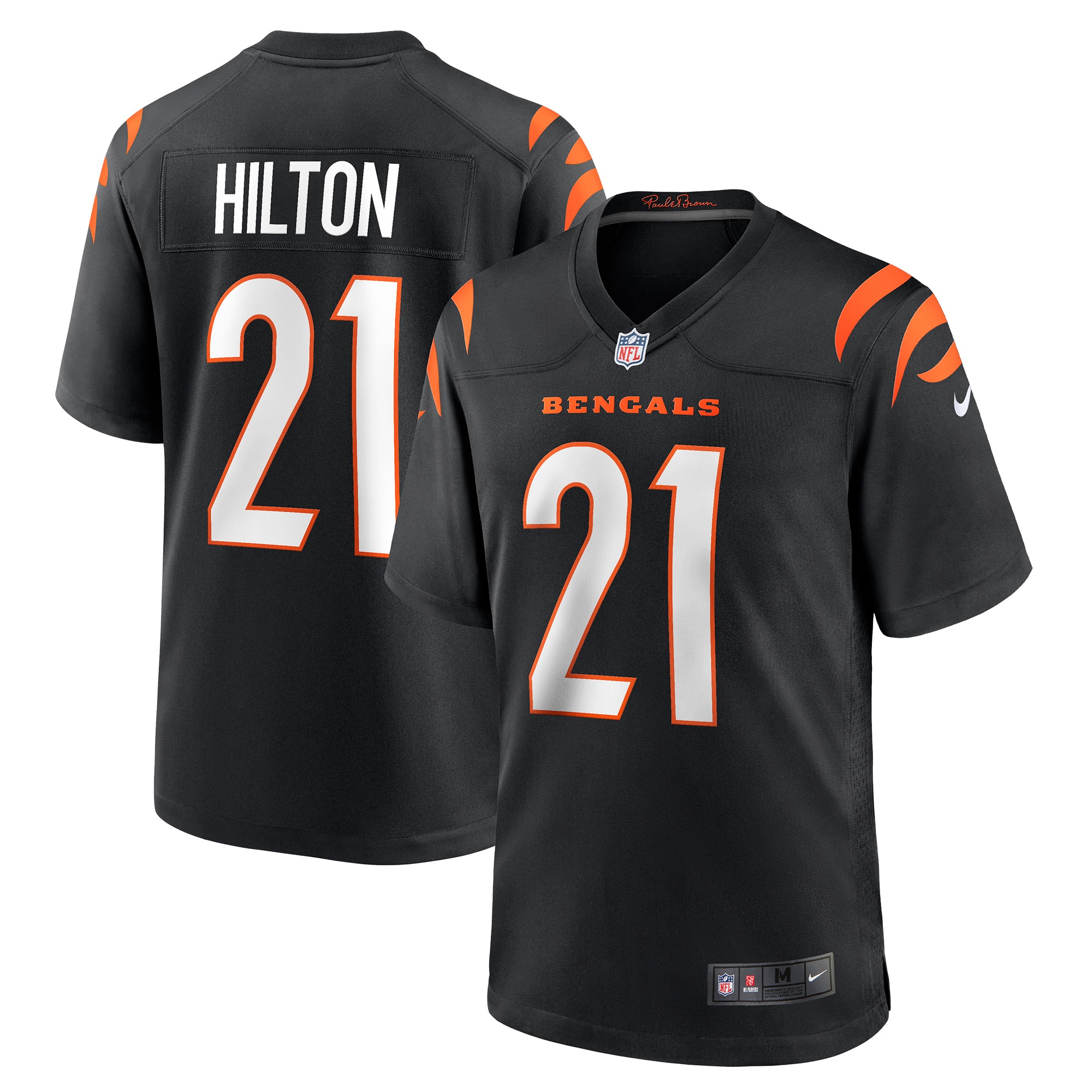 Men's Cincinnati Bengals Mike Hilton Black Game Player Jersey JS2524 Saliibo