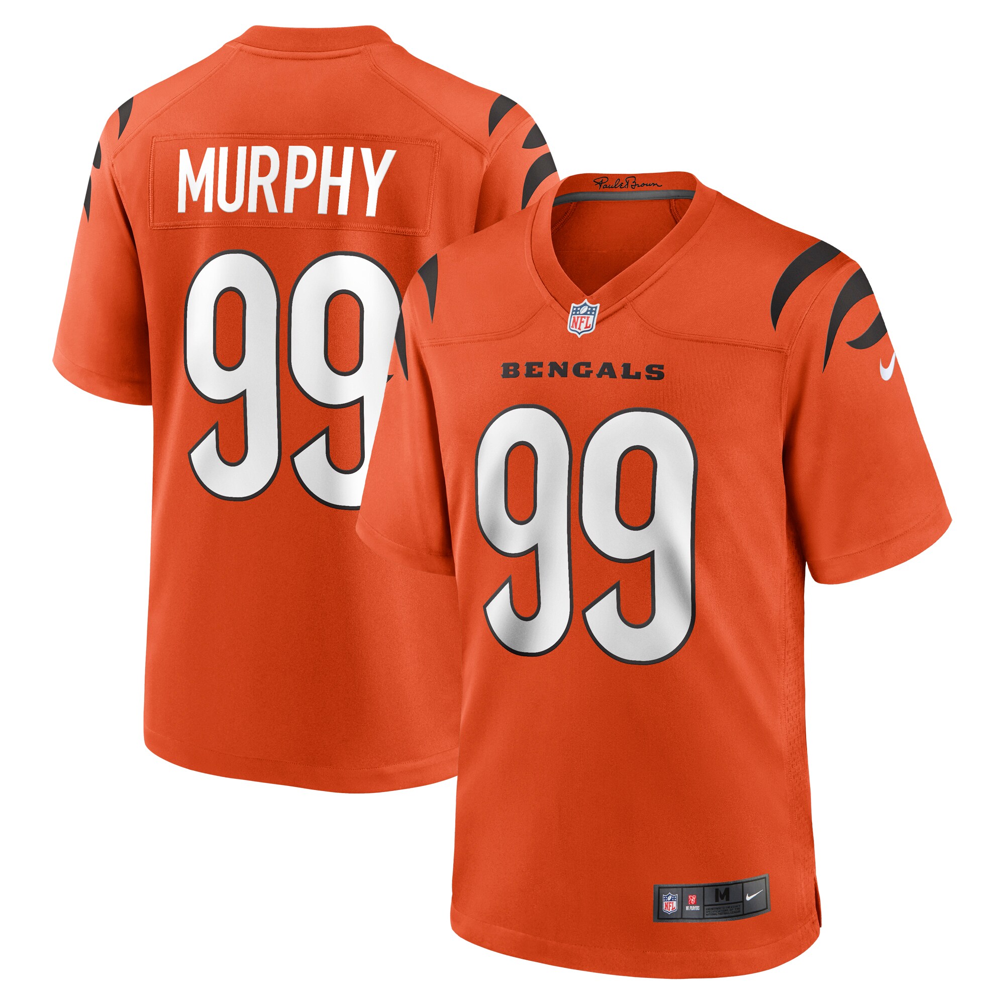 Men's Cincinnati Bengals Myles Murphy Orange Team Game Jersey JS5667 Saliibo