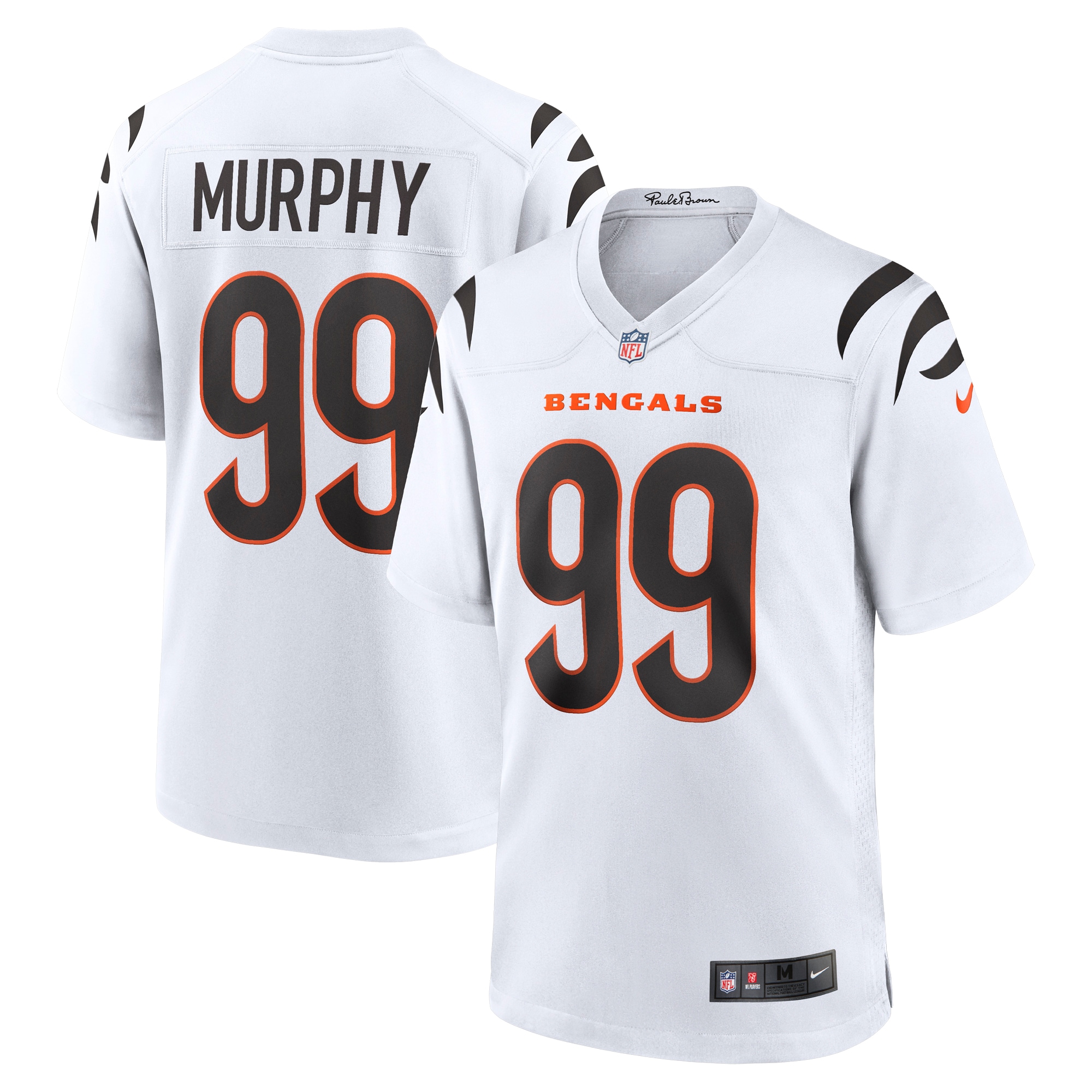 Men's Cincinnati Bengals Myles Murphy White Team Game Jersey JS4702 Saliibo