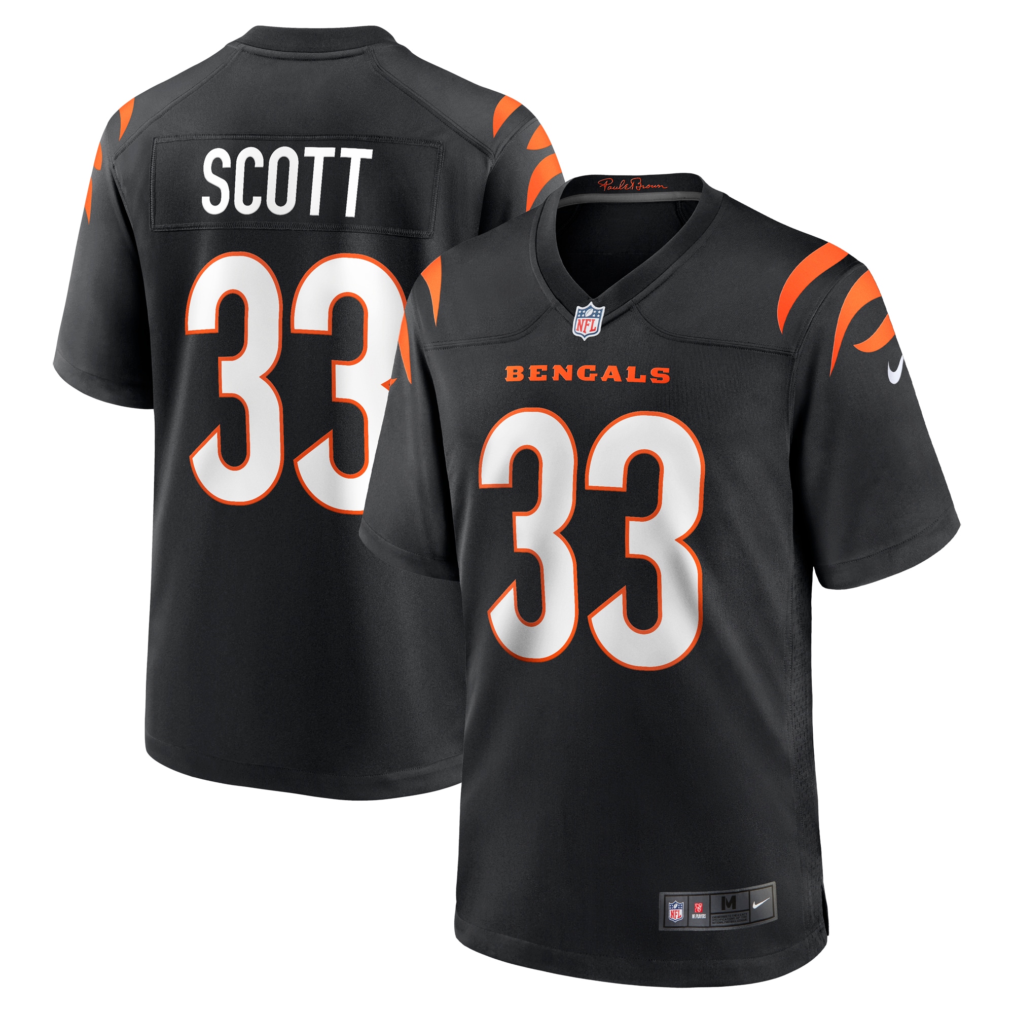 Men's Cincinnati Bengals Nick Scott Black Game Player Jersey JS8505 Saliibo