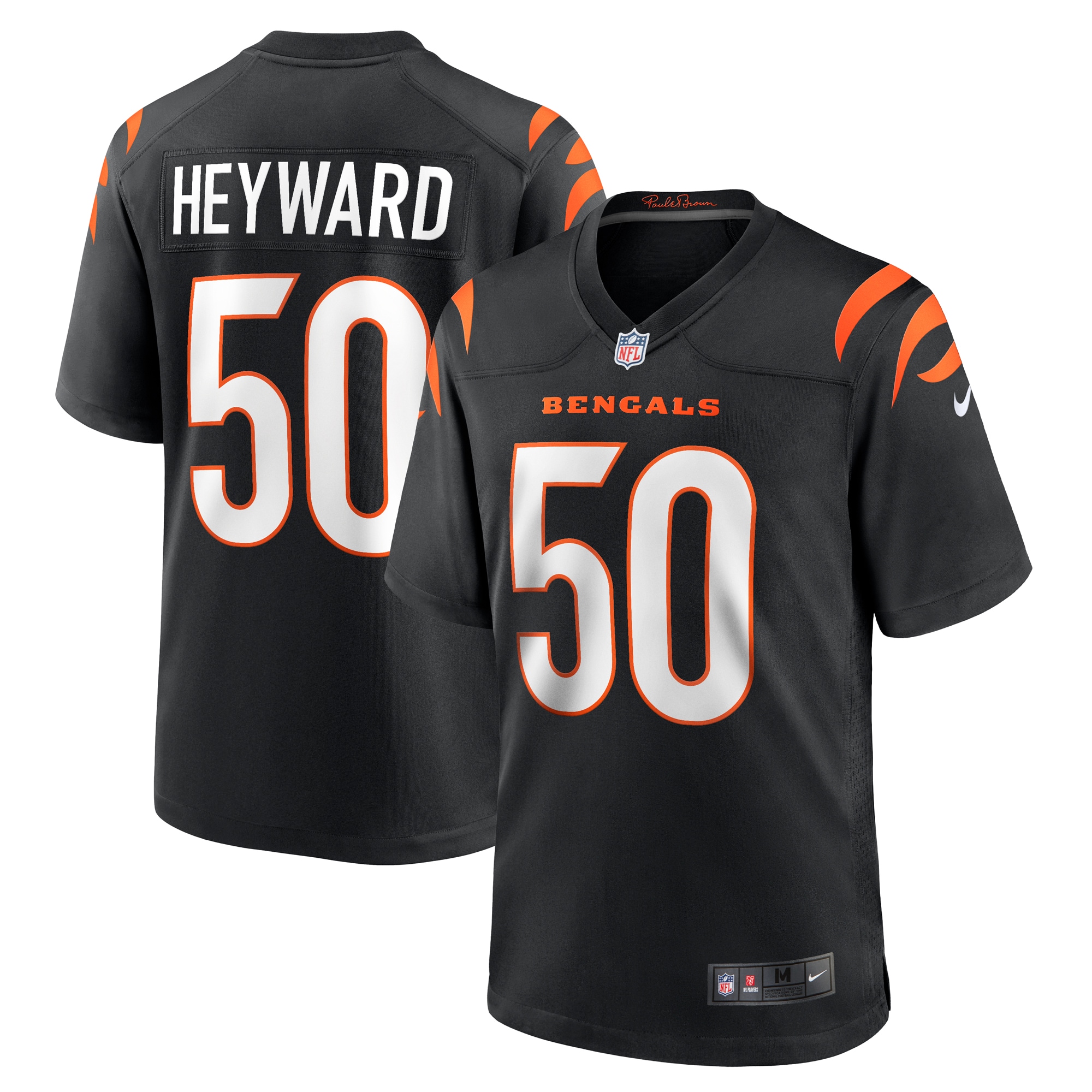 Men's Cincinnati Bengals Shaka Heyward Black Team Game Jersey JS7070 Saliibo