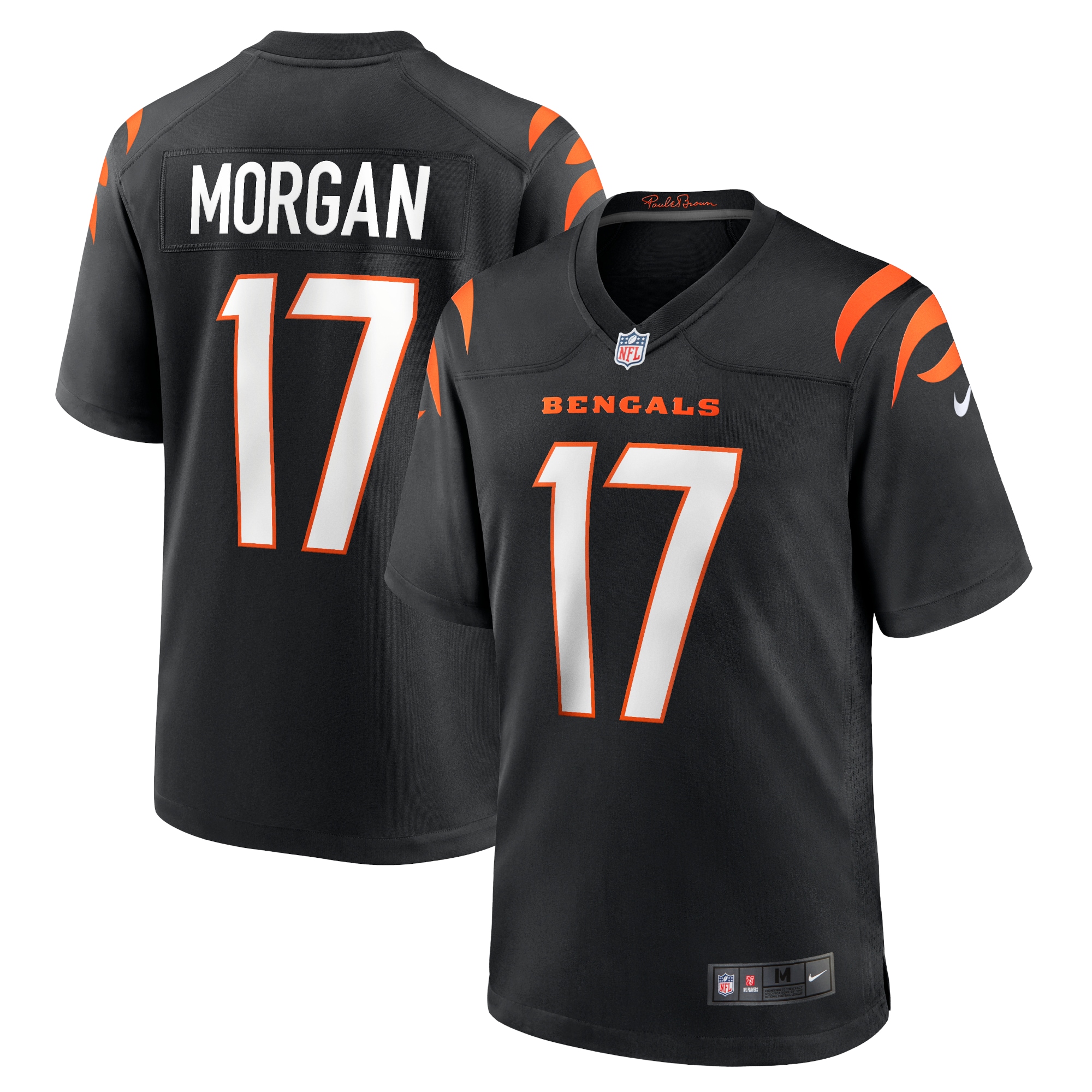 Men's Cincinnati Bengals Stanley Morgan Black Player Game Jersey JS3449 Saliibo
