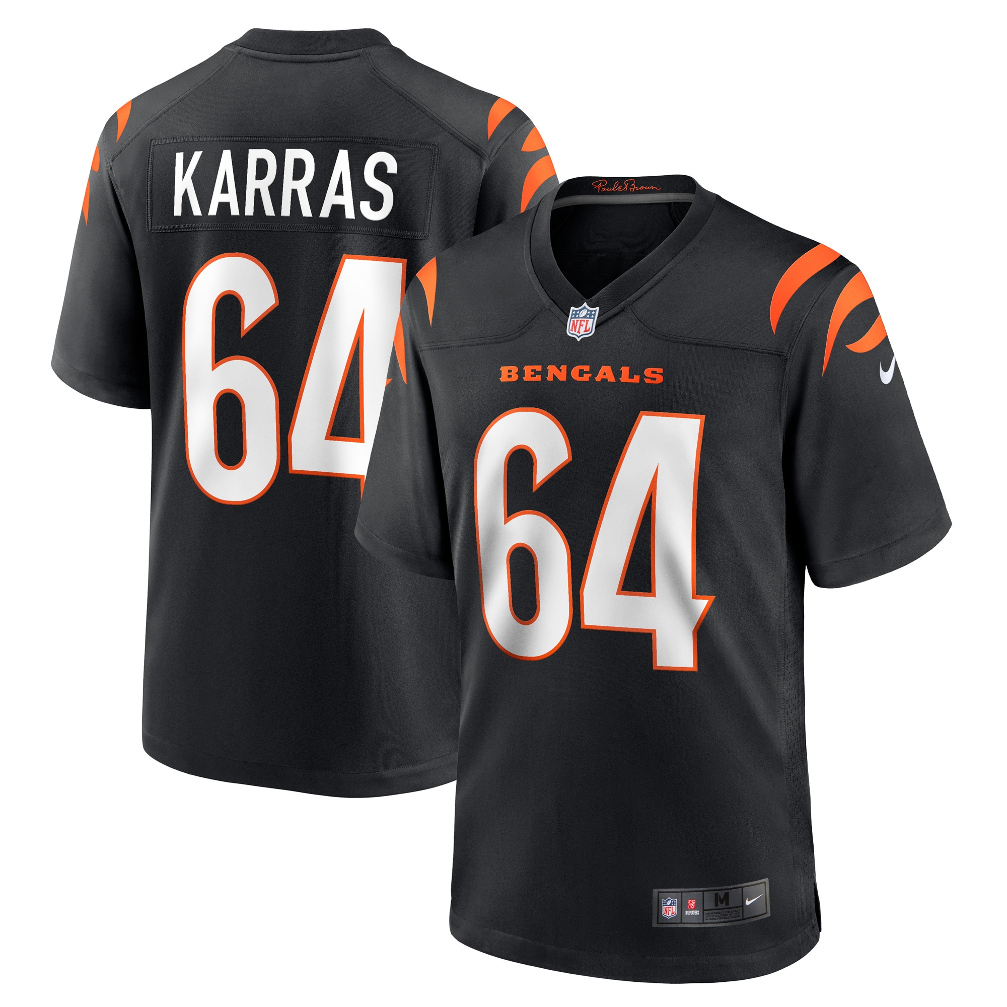 Men's Cincinnati Bengals Ted Karras Black Game Player Jersey JS7482 Saliibo