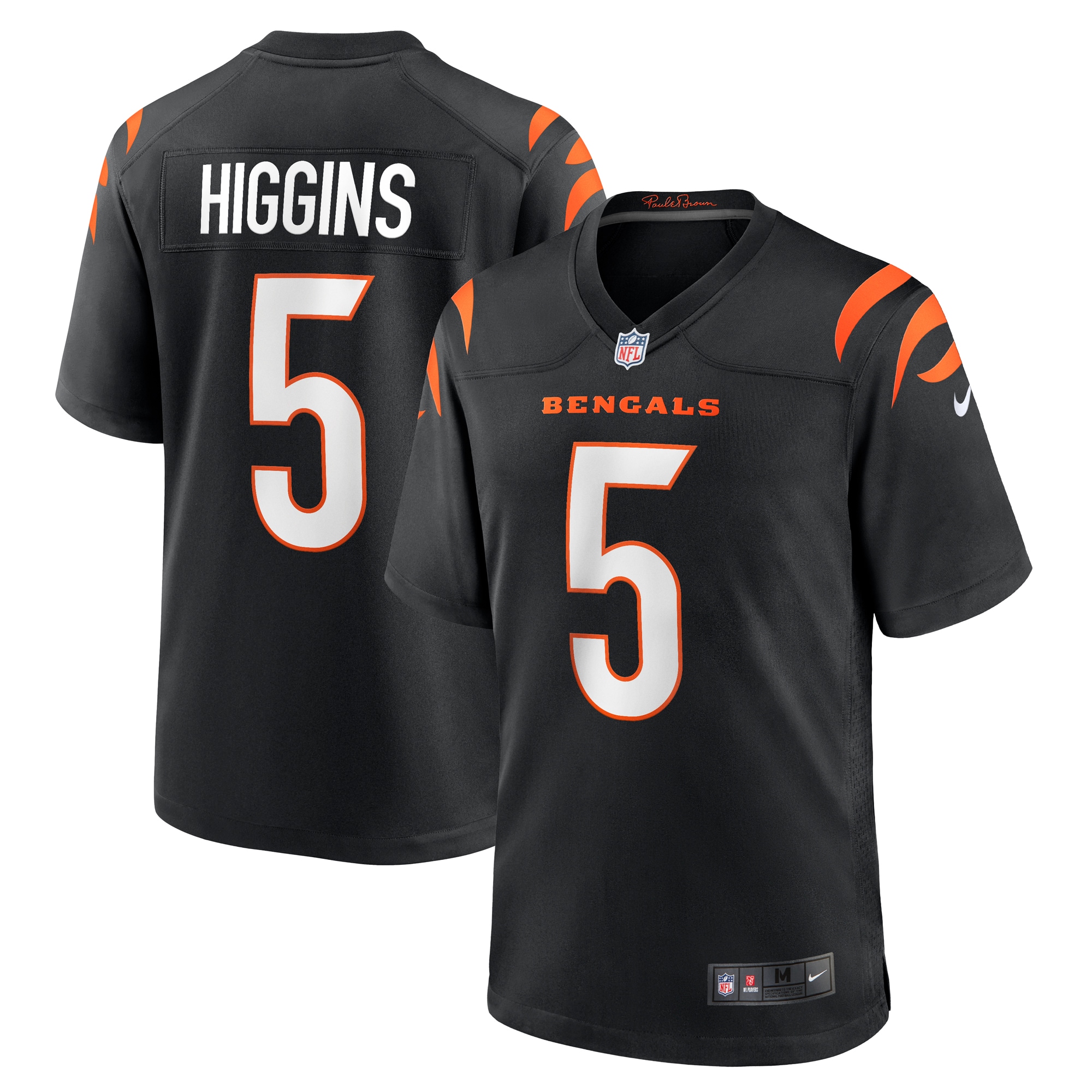 Men's Cincinnati Bengals Tee Higgins Black Game Player Jersey JS9415 Saliibo