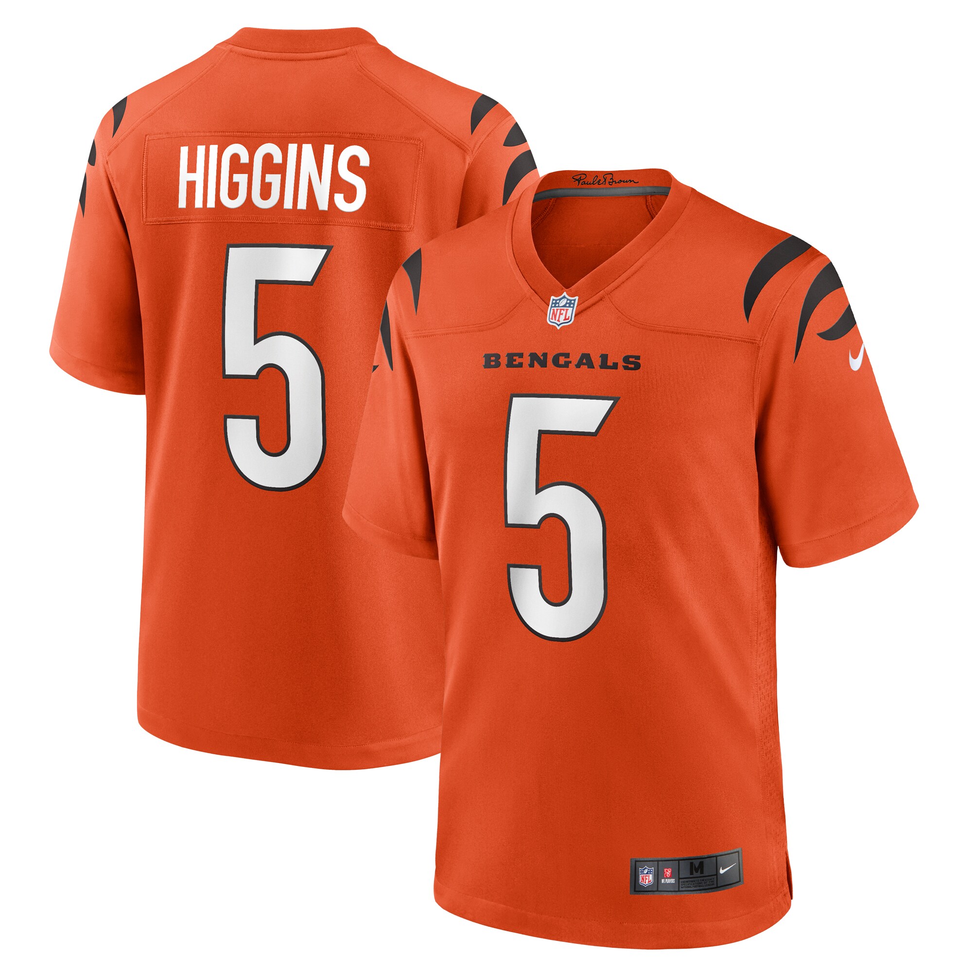 Men's Cincinnati Bengals Tee Higgins Orange Alternate Game Player Jersey JS1591 Saliibo