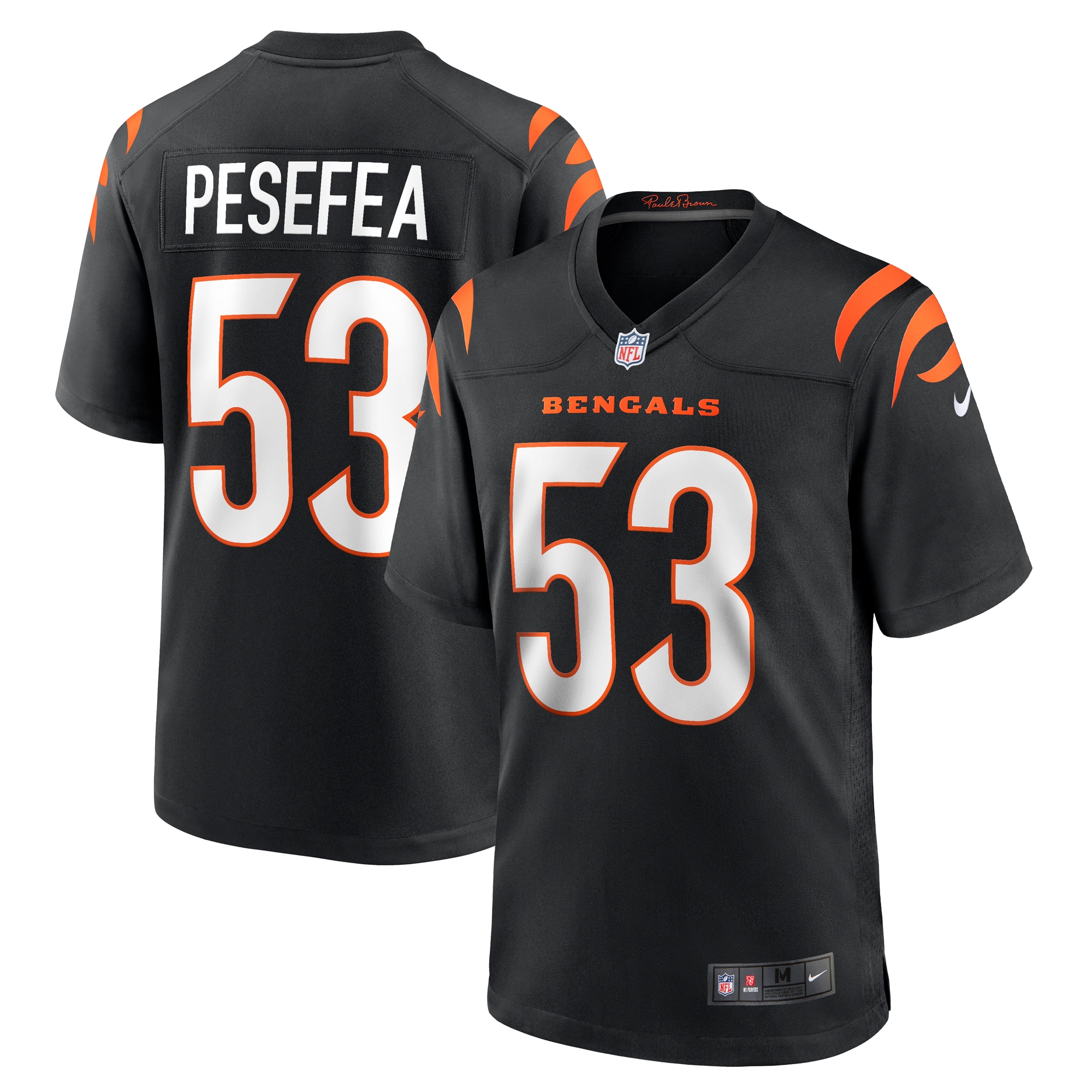 Men's Cincinnati Bengals TJ Pesefea Black Team Game Jersey JS3045 Saliibo