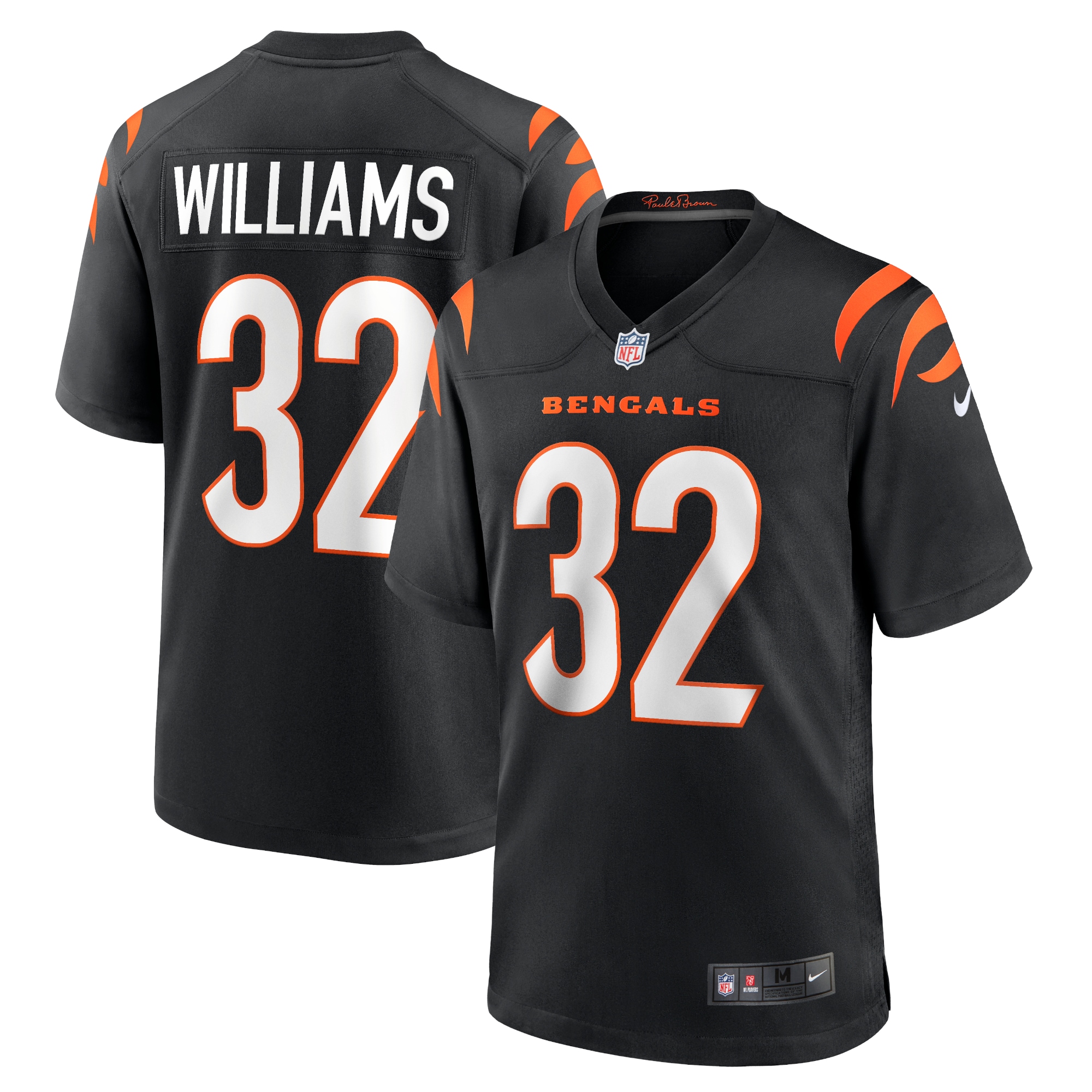 Men's Cincinnati Bengals Trayveon Williams Black Game Jersey JS9038 Saliibo
