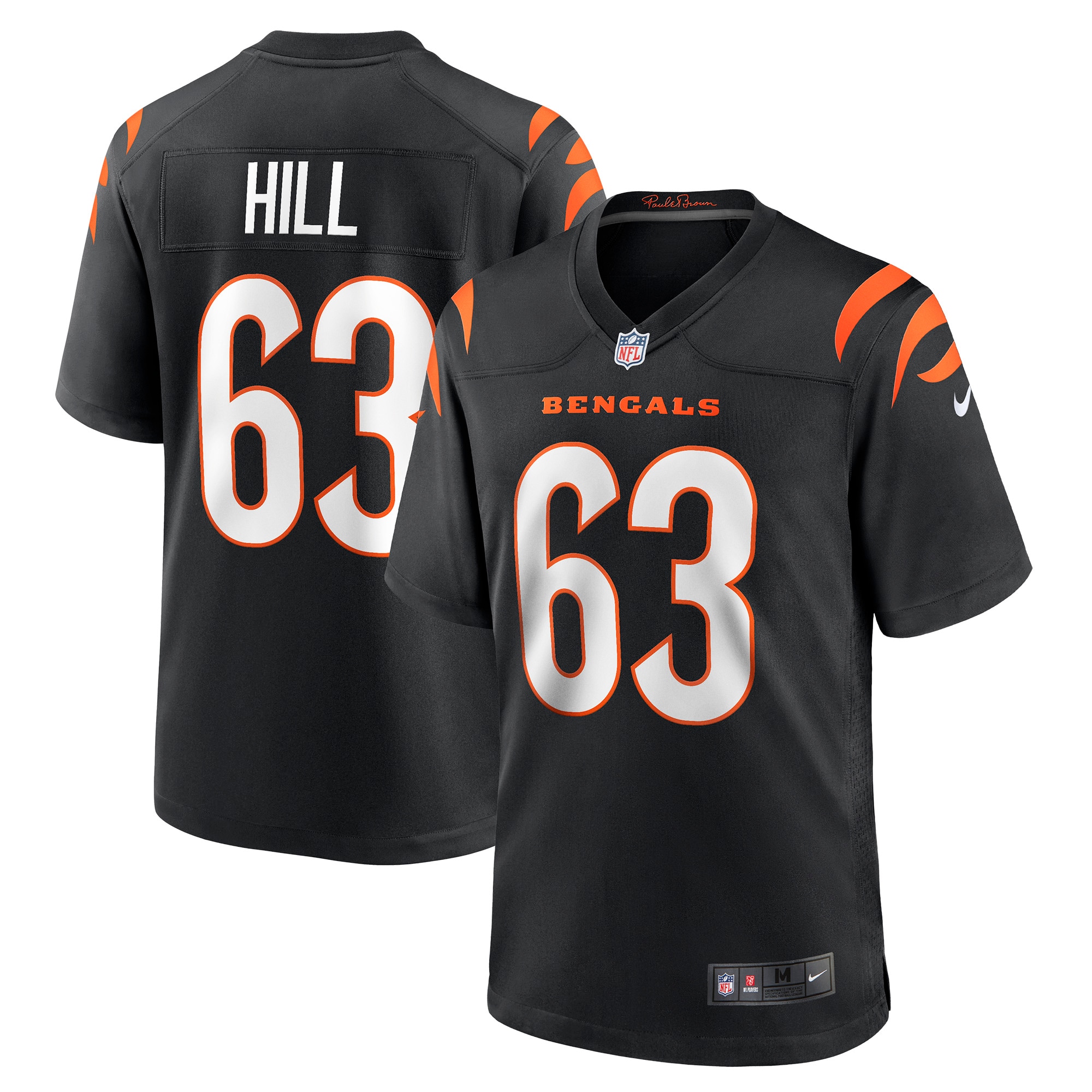 Men's Cincinnati Bengals Trey Hill Black Game Jersey JS4887 Saliibo
