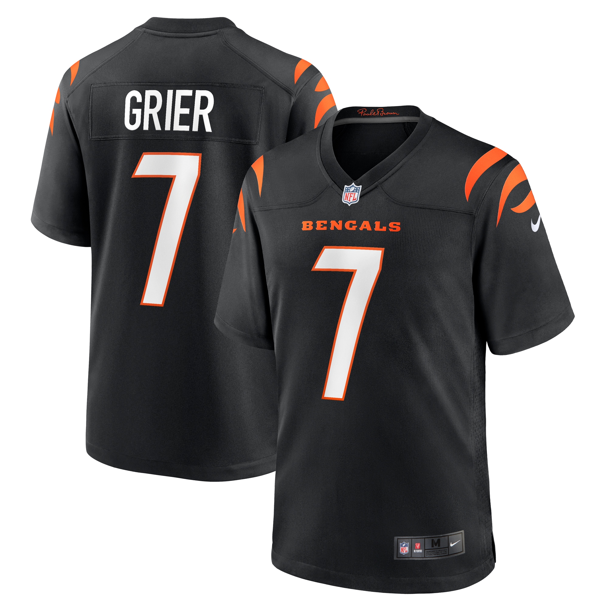 Men's Cincinnati Bengals Will Grier Black Team Game Jersey JS7234 Saliibo