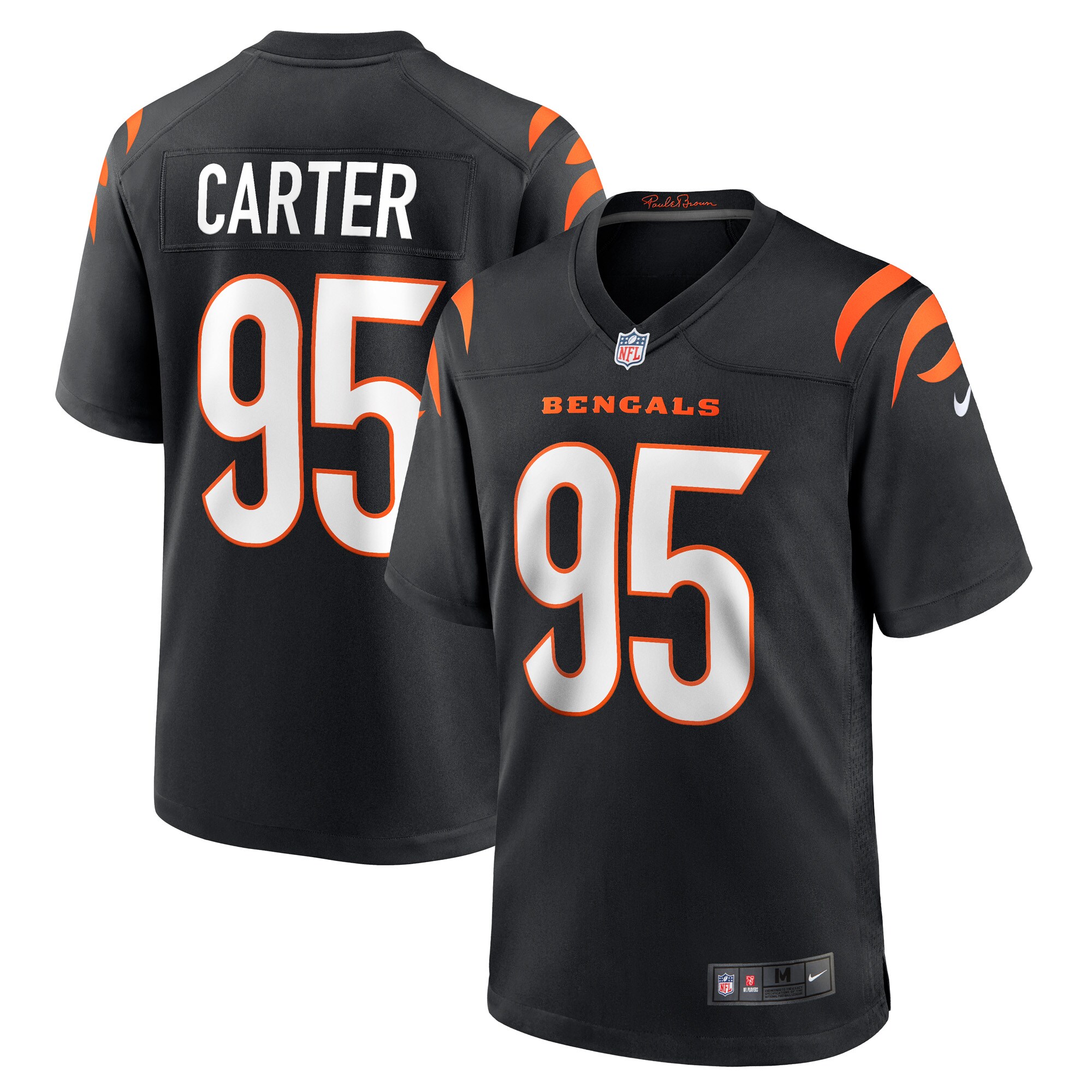 Men's Cincinnati Bengals Zach Carter Black Game Player Jersey JS5006 Saliibo