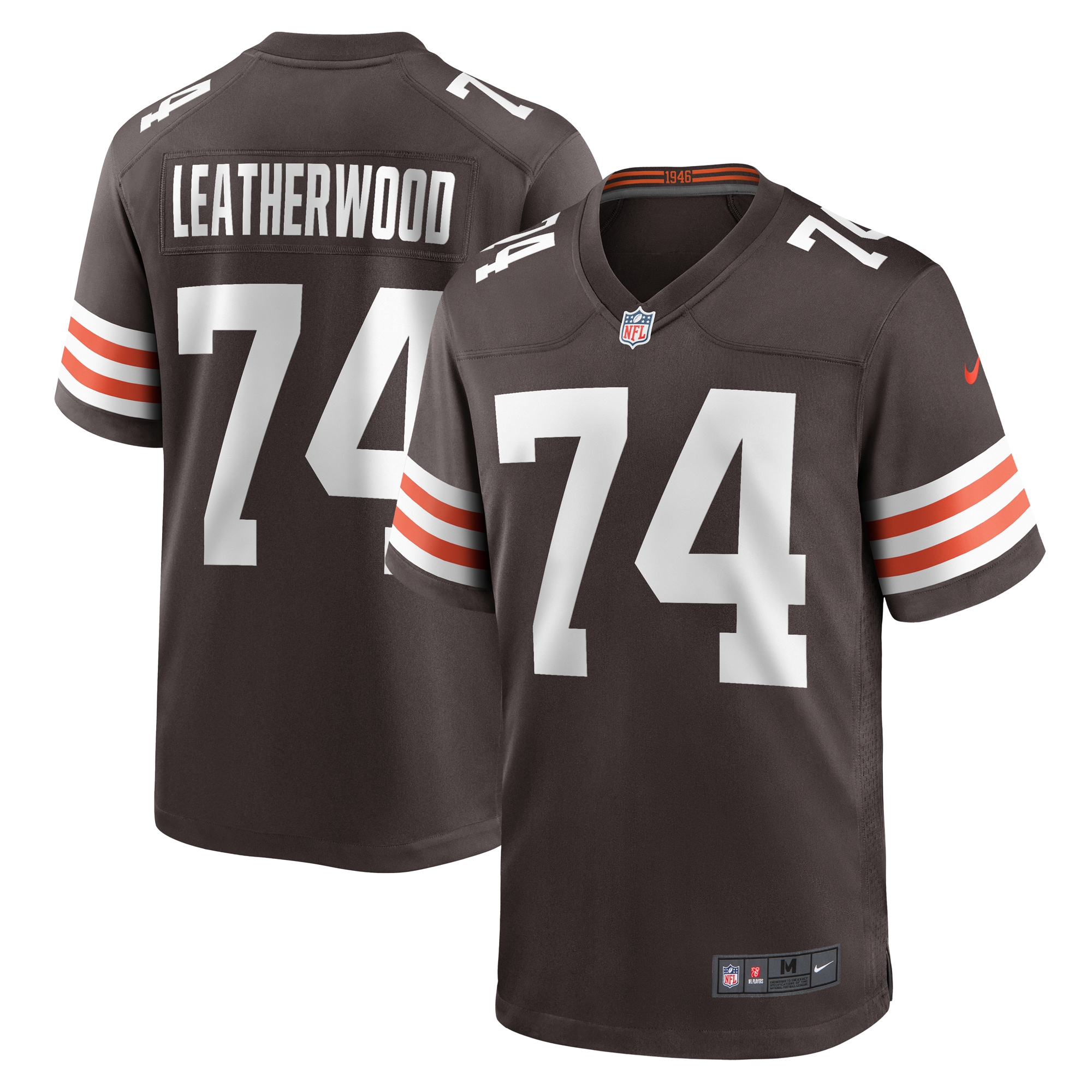 Men's Cleveland Browns Alex Leatherwood Brown Team Game Jersey JS5397 Saliibo