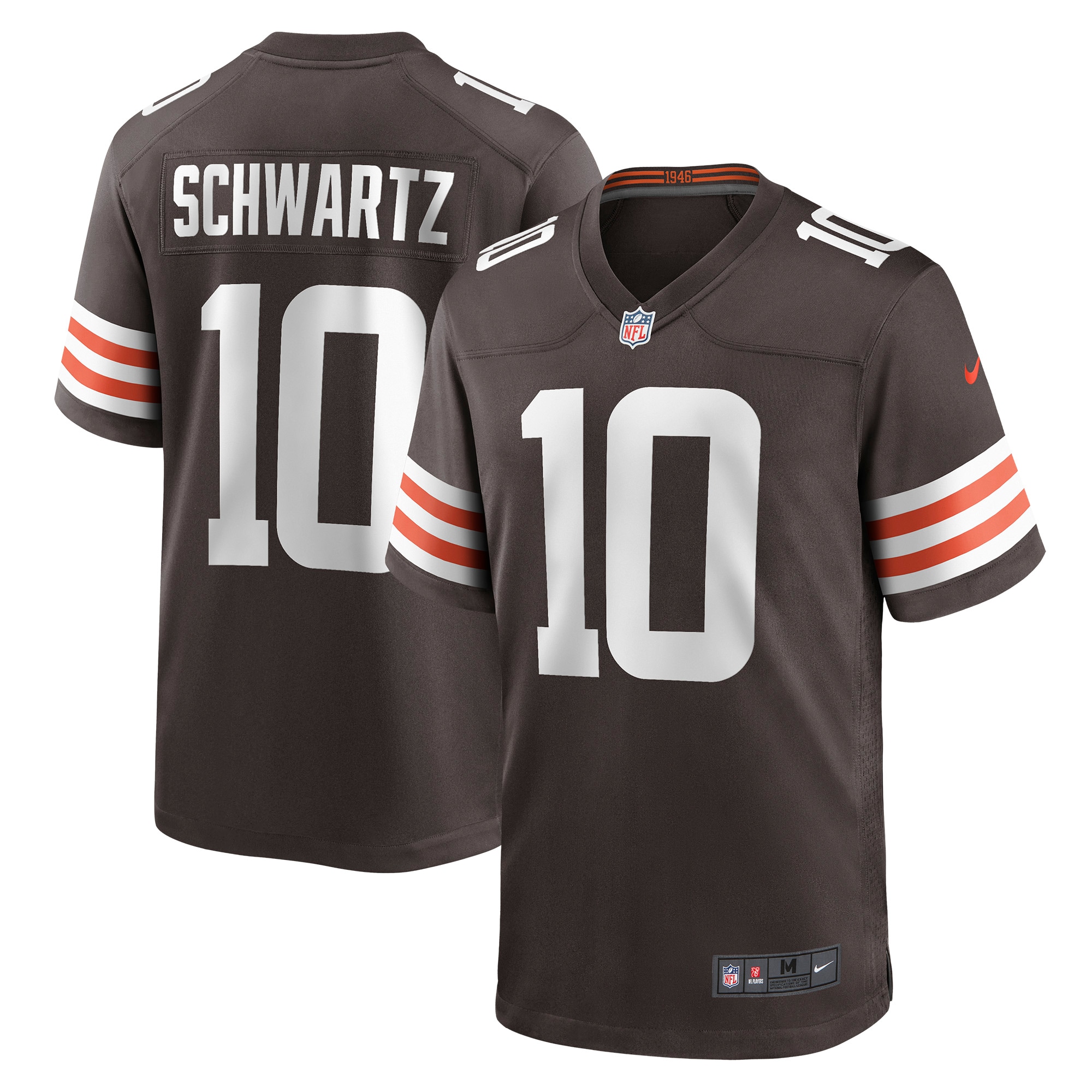 Men's Cleveland Browns Anthony Schwartz Brown Game Jersey JS6034 Saliibo