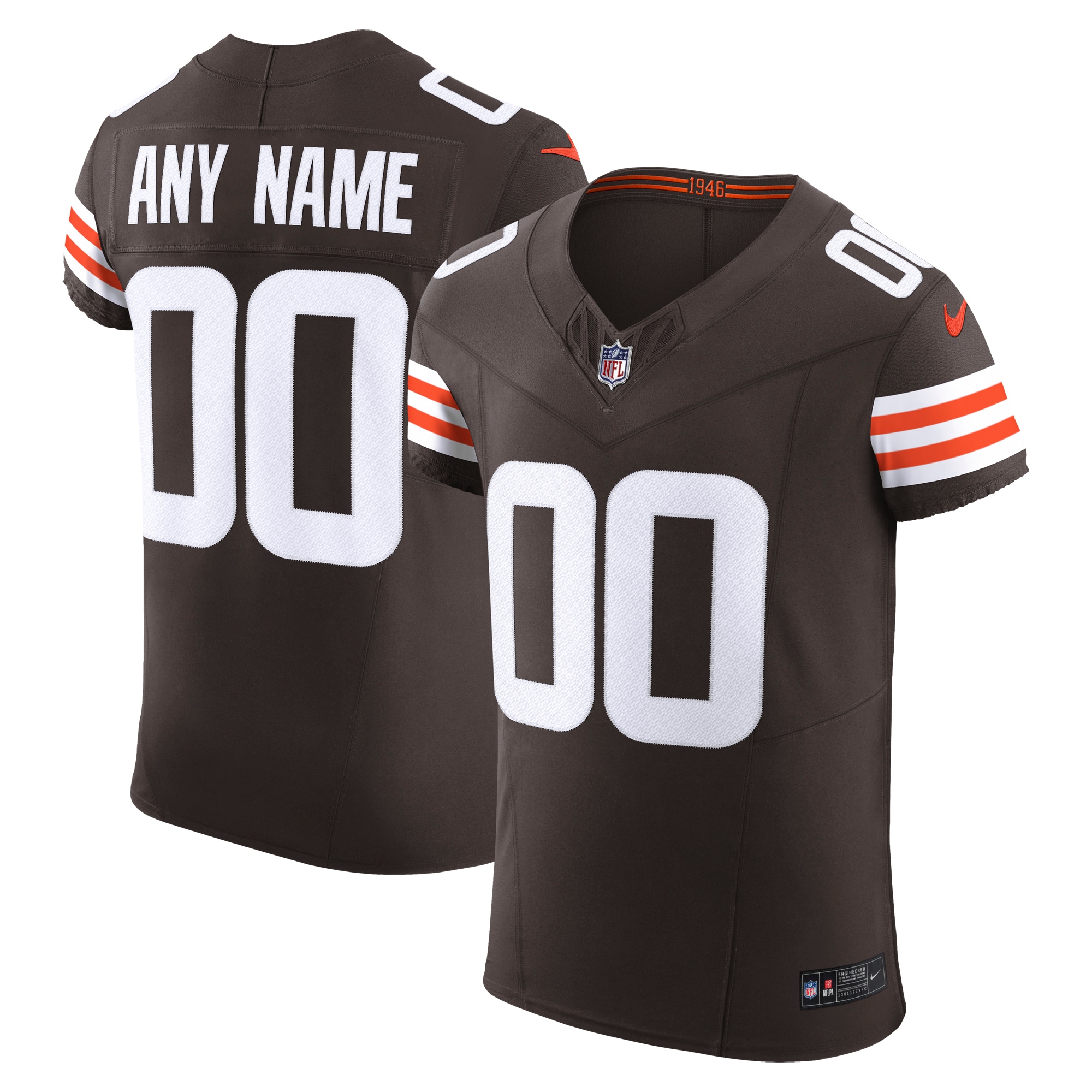 Men's Cleveland Browns Brown Vapor F.U.S.E. Elite Custom Jersey JS4034 Saliibo
