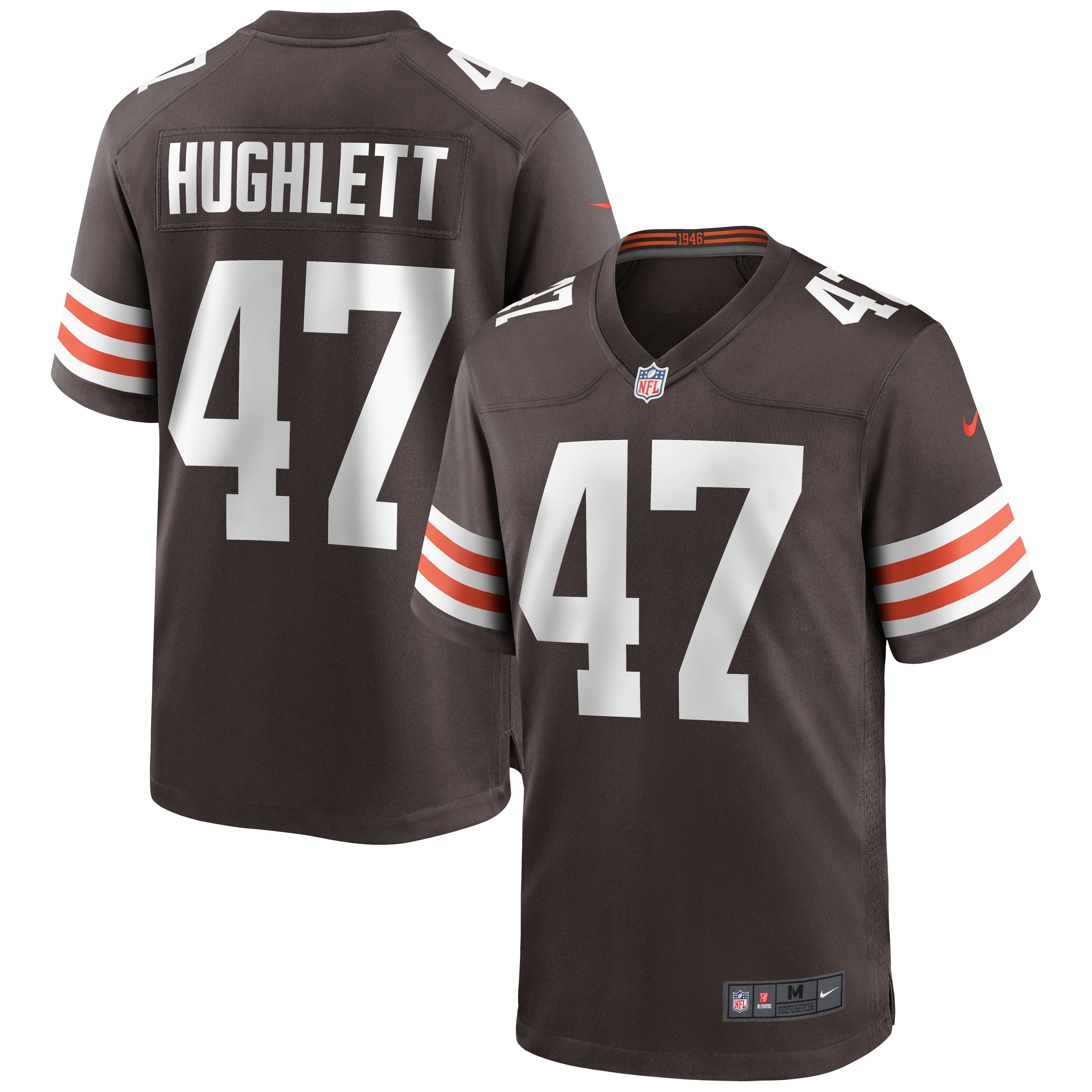 Men's Cleveland Browns Charley Hughlett Brown Game Jersey JS6161 Saliibo