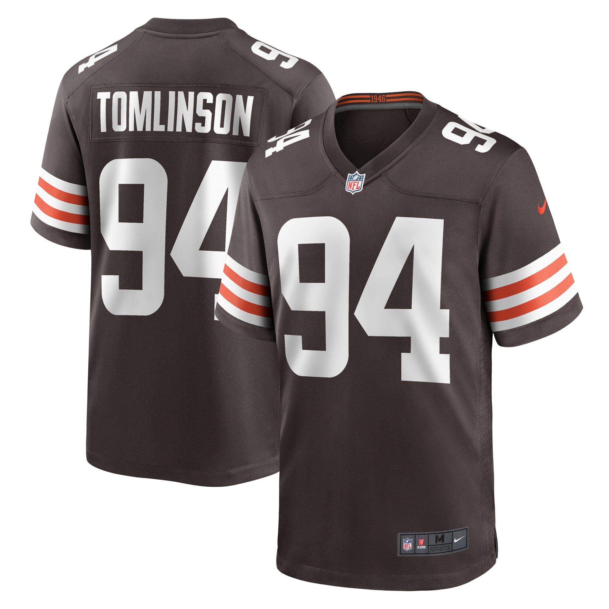 Men's Cleveland Browns Dalvin Tomlinson Brown Game Player Jersey JS1731 Saliibo
