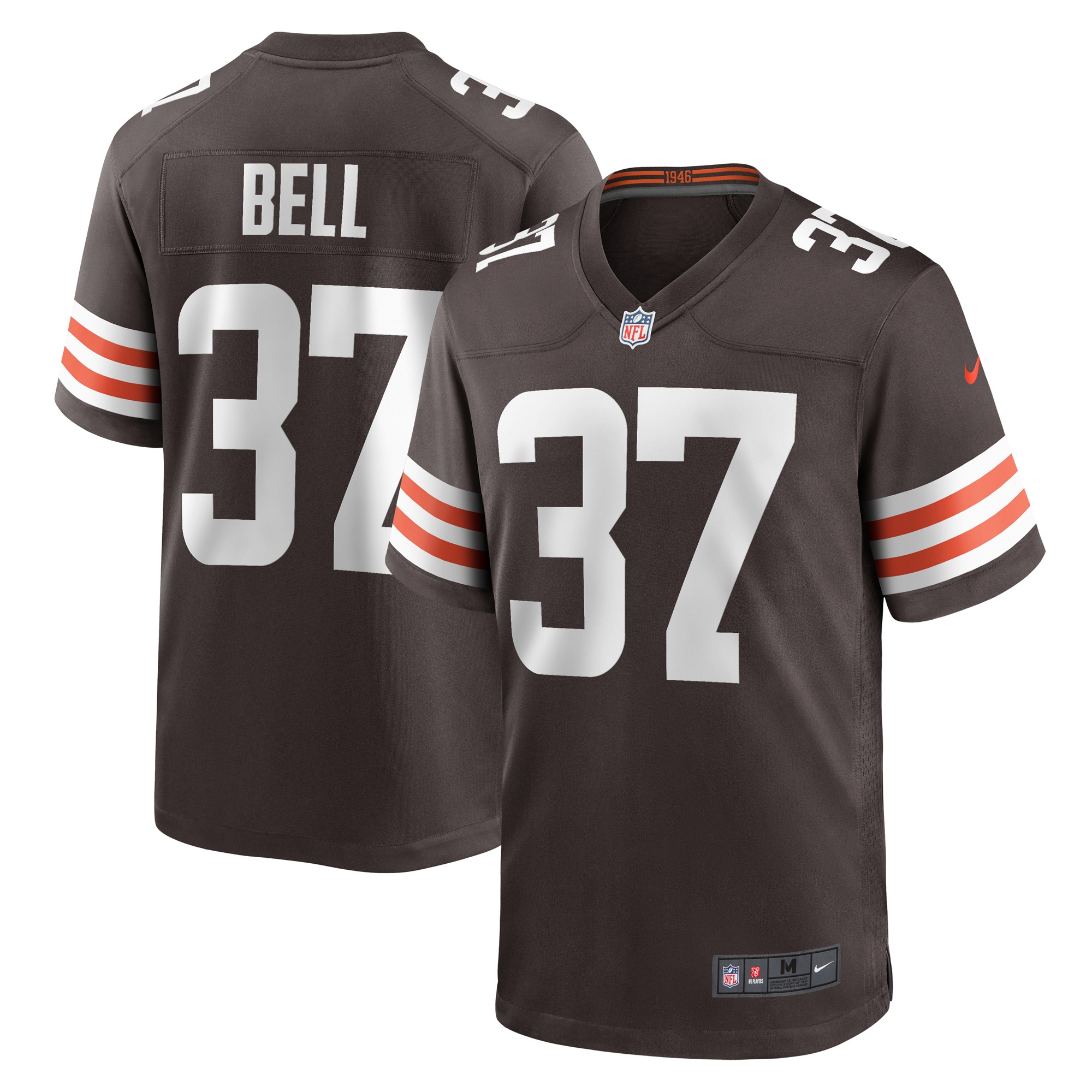 Men's Cleveland Browns D'Anthony Bell Brown Game Player Jersey JS8745 Saliibo