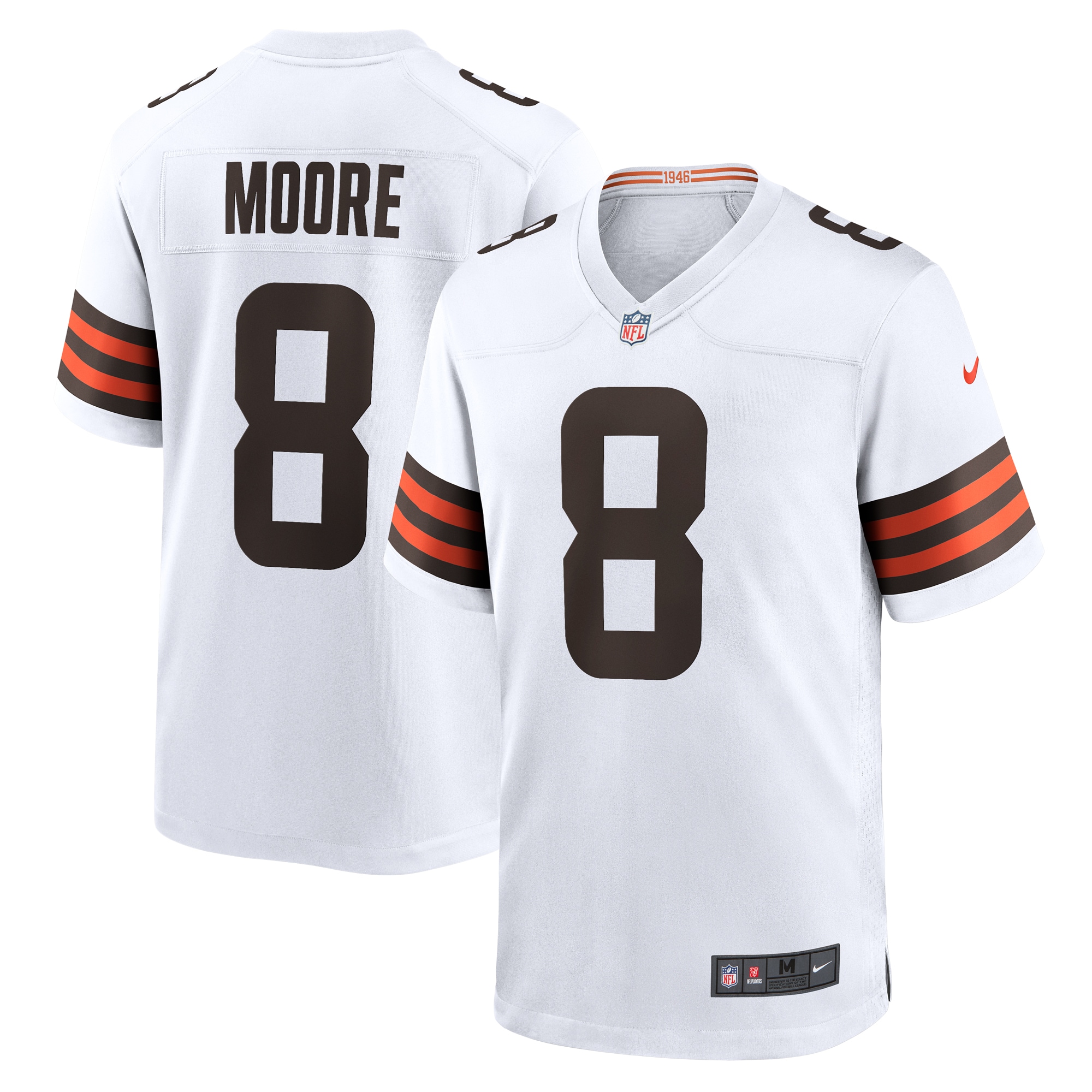 Men's Cleveland Browns Elijah Moore White Team Game Jersey JS7963 Saliibo