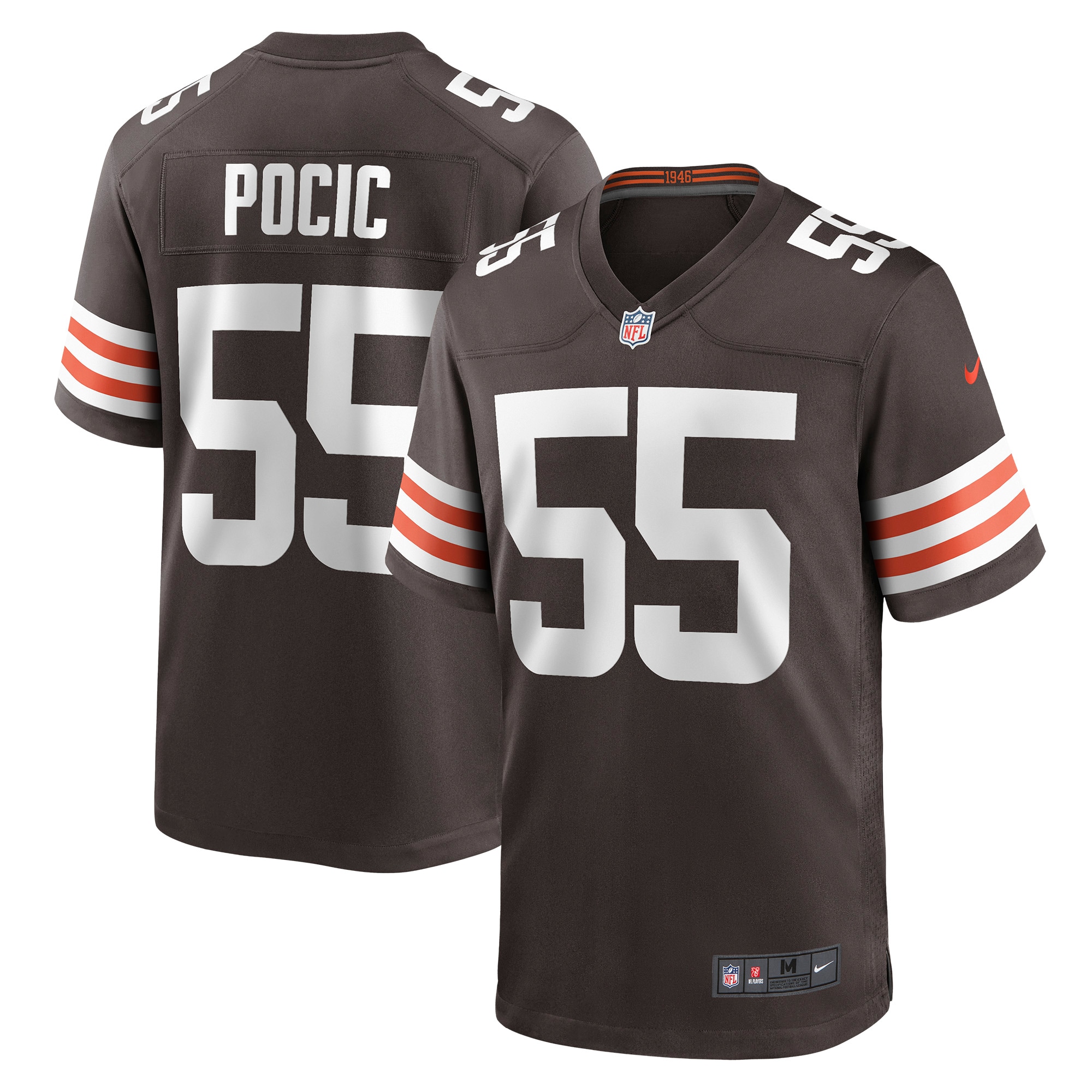 Men's Cleveland Browns Ethan Pocic Brown Game Jersey JS8124 Saliibo