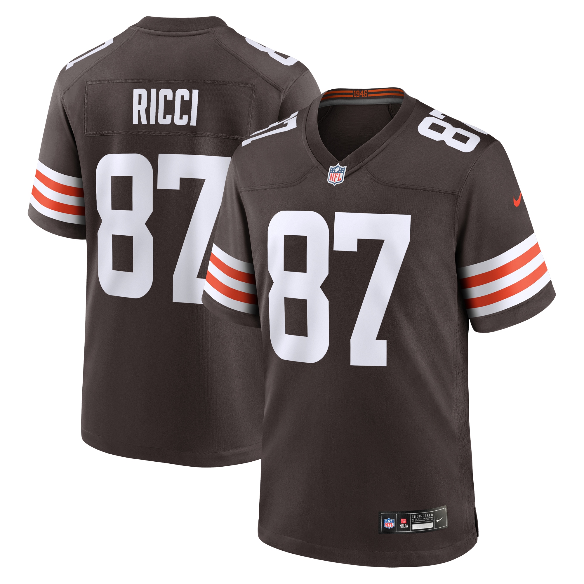 Men's Cleveland Browns Giovanni Ricci Brown Game Jersey JS4921 Saliibo