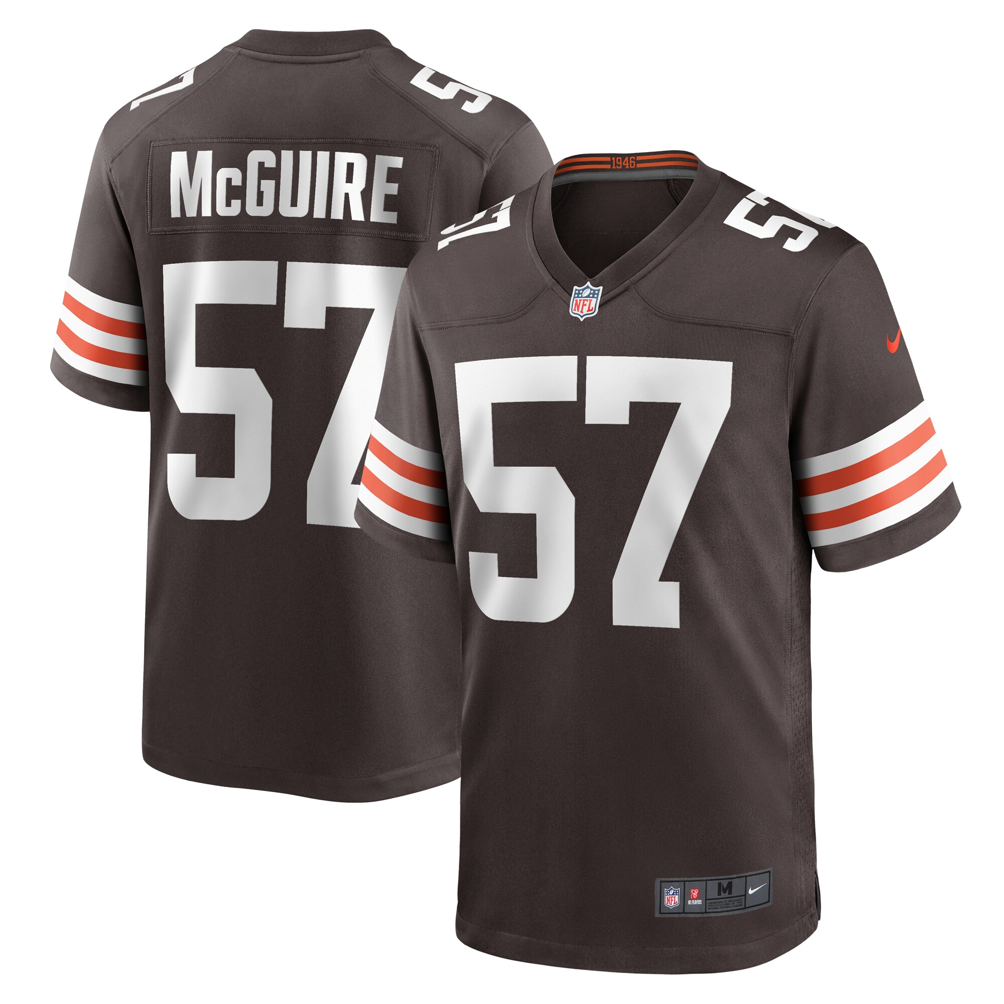 Men's Cleveland Browns Isaiah McGuire Brown Team Game Jersey JS9793 Saliibo
