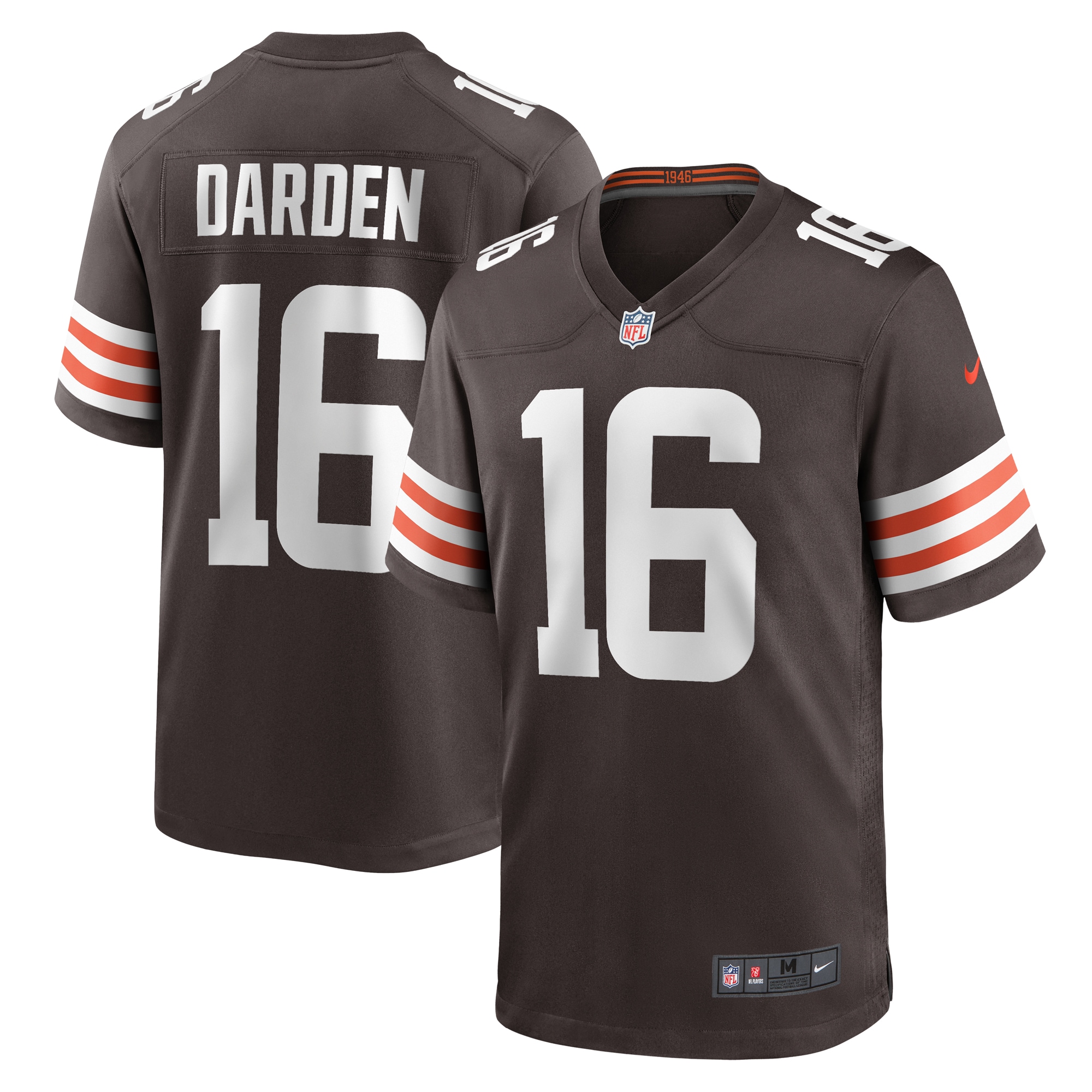 Men's Cleveland Browns Jaelon Darden Brown Team Game Jersey JS5735 Saliibo