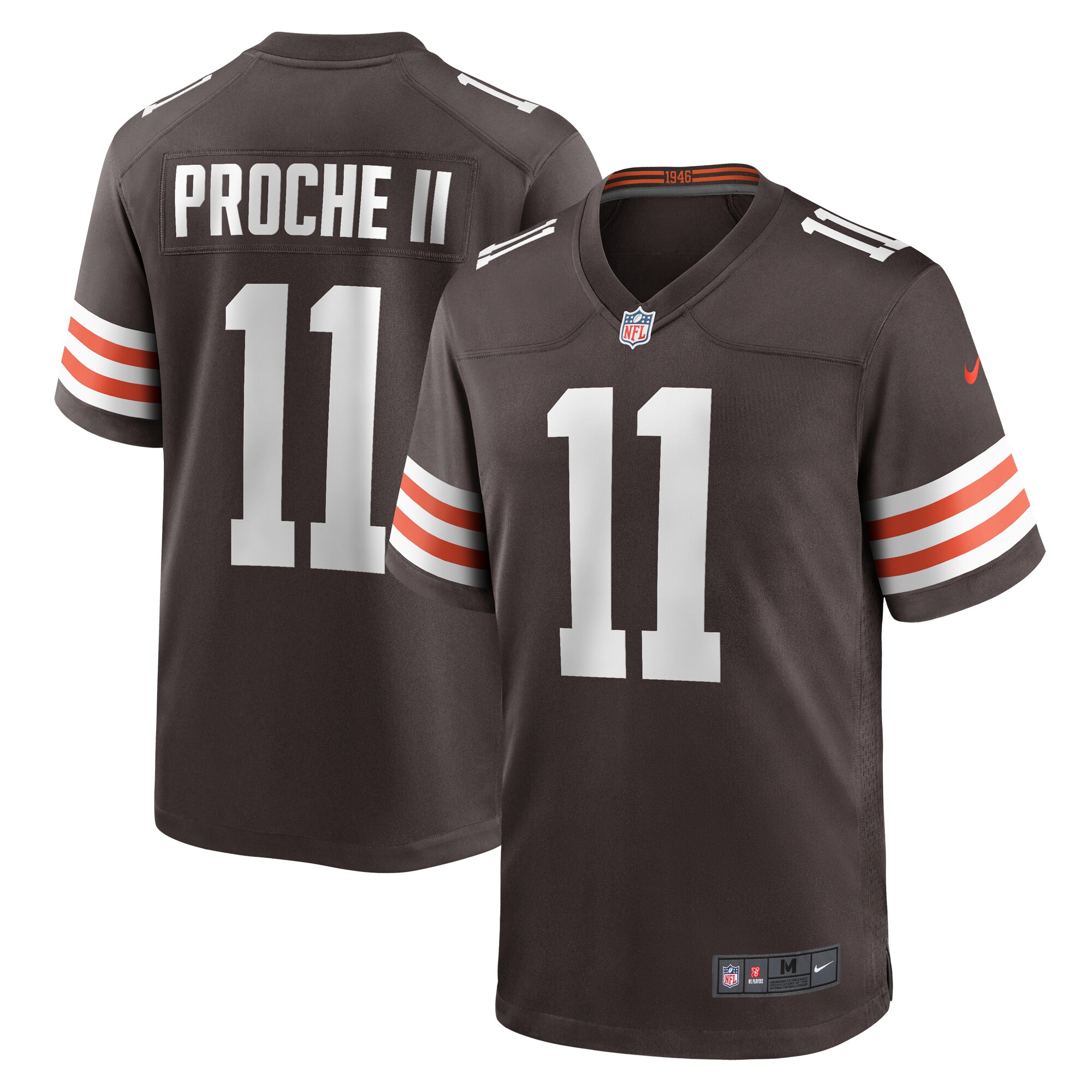 Men's Cleveland Browns James Proche II Brown Game Jersey JS7057 Saliibo