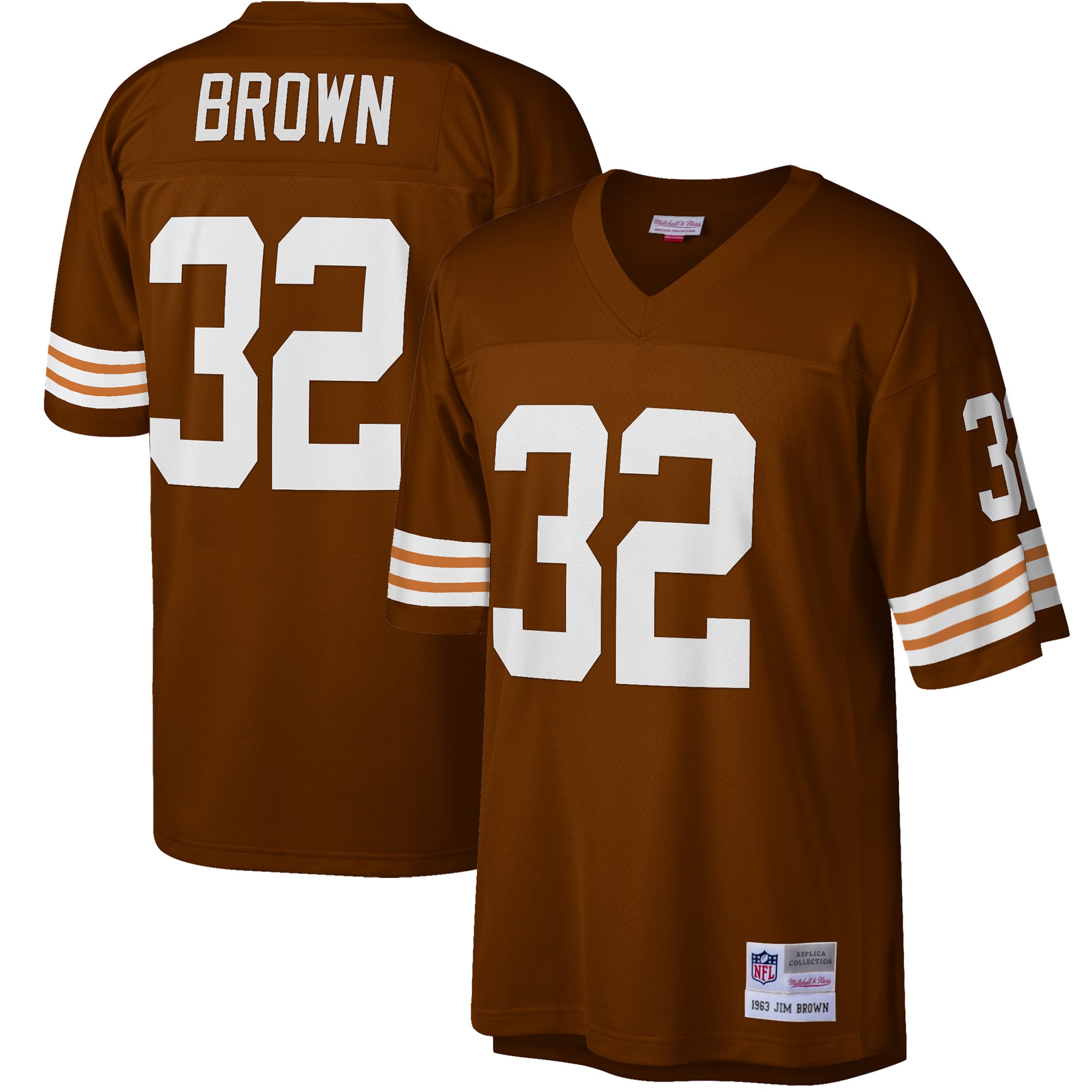 Men's Cleveland Browns Jim Brown Mitchell & Ness Brown Big & Tall 1963 Retired Player Jersey JS2850 Saliibo