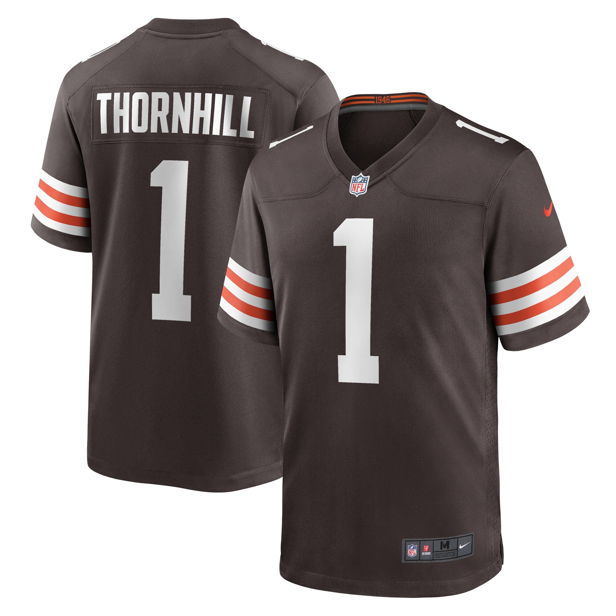 Men's Cleveland Browns Juan Thornhill Brown Game Player Jersey JS3646 Saliibo