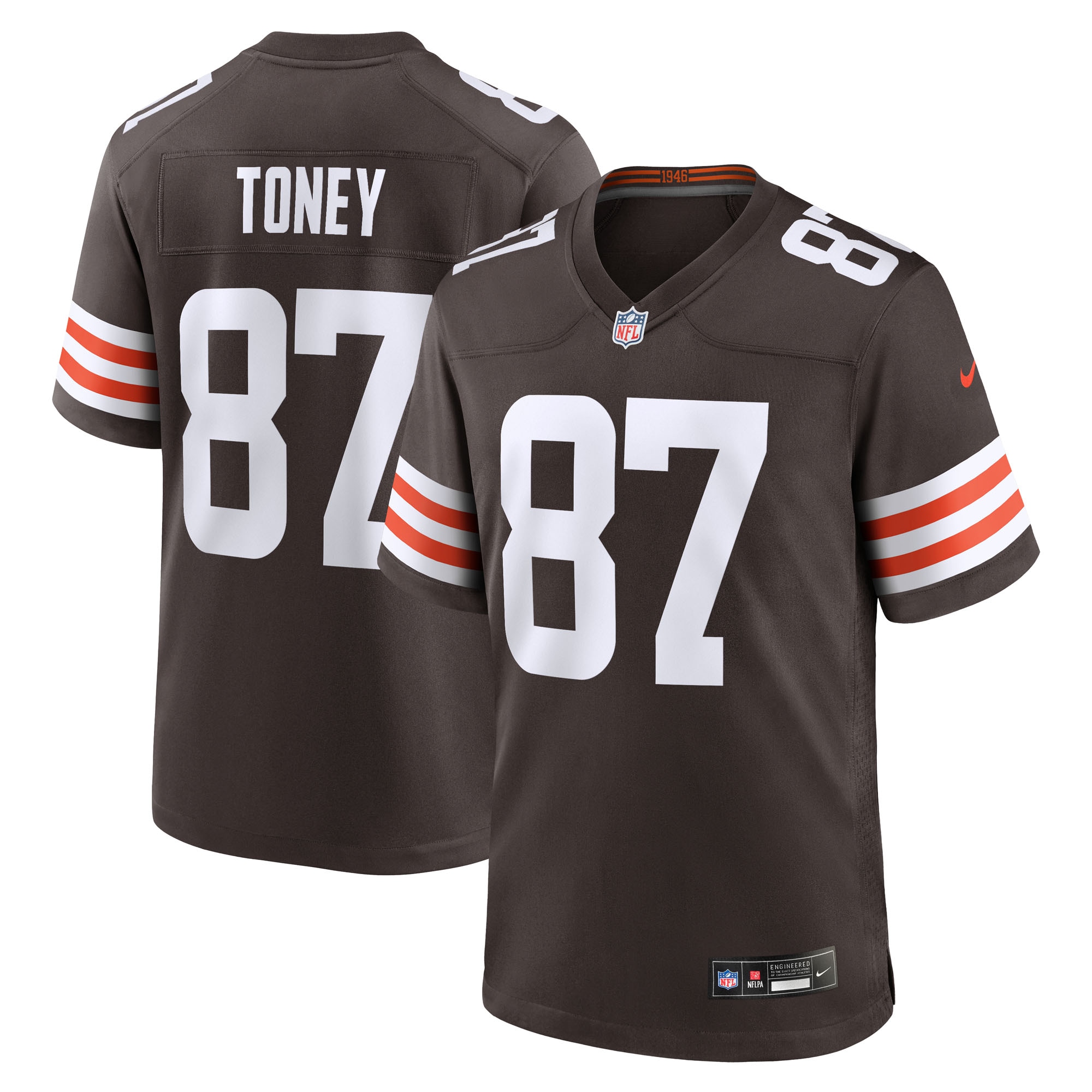 Men's Cleveland Browns Kadarius Toney Brown Team Game Jersey JS6894 Saliibo