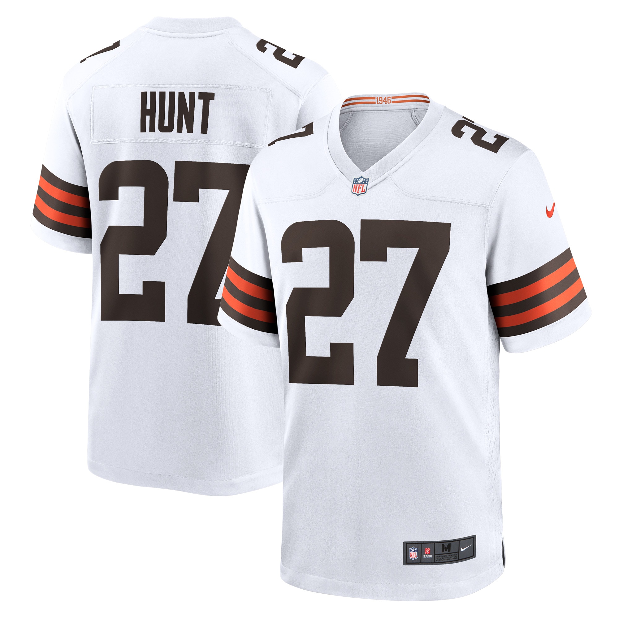 Men's Cleveland Browns Kareem Hunt White Game Player Jersey JS4340 Saliibo