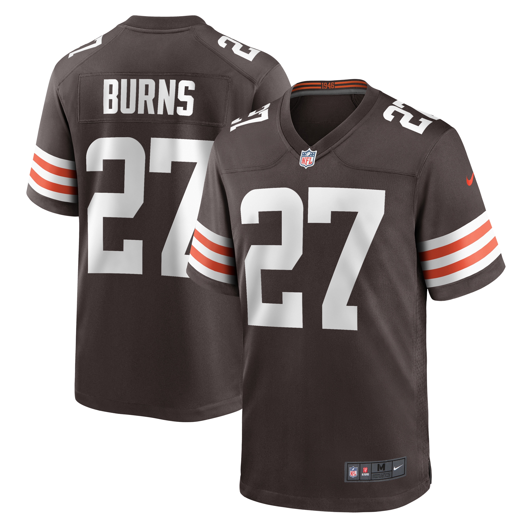 Men's Cleveland Browns Lorenzo Burns Brown Team Game Jersey JS3960 Saliibo