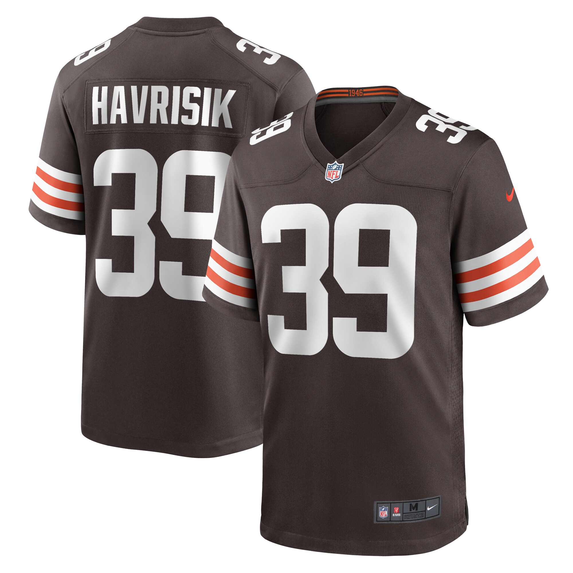 Men's Cleveland Browns Lucas Havrisik Brown Team Game Jersey JS9861 Saliibo
