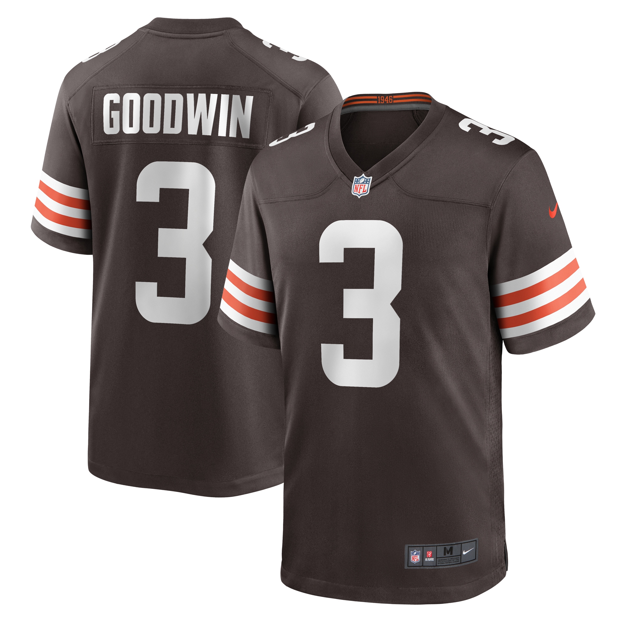 Men's Cleveland Browns Marquise Goodwin Brown Game Jersey JS3566 Saliibo