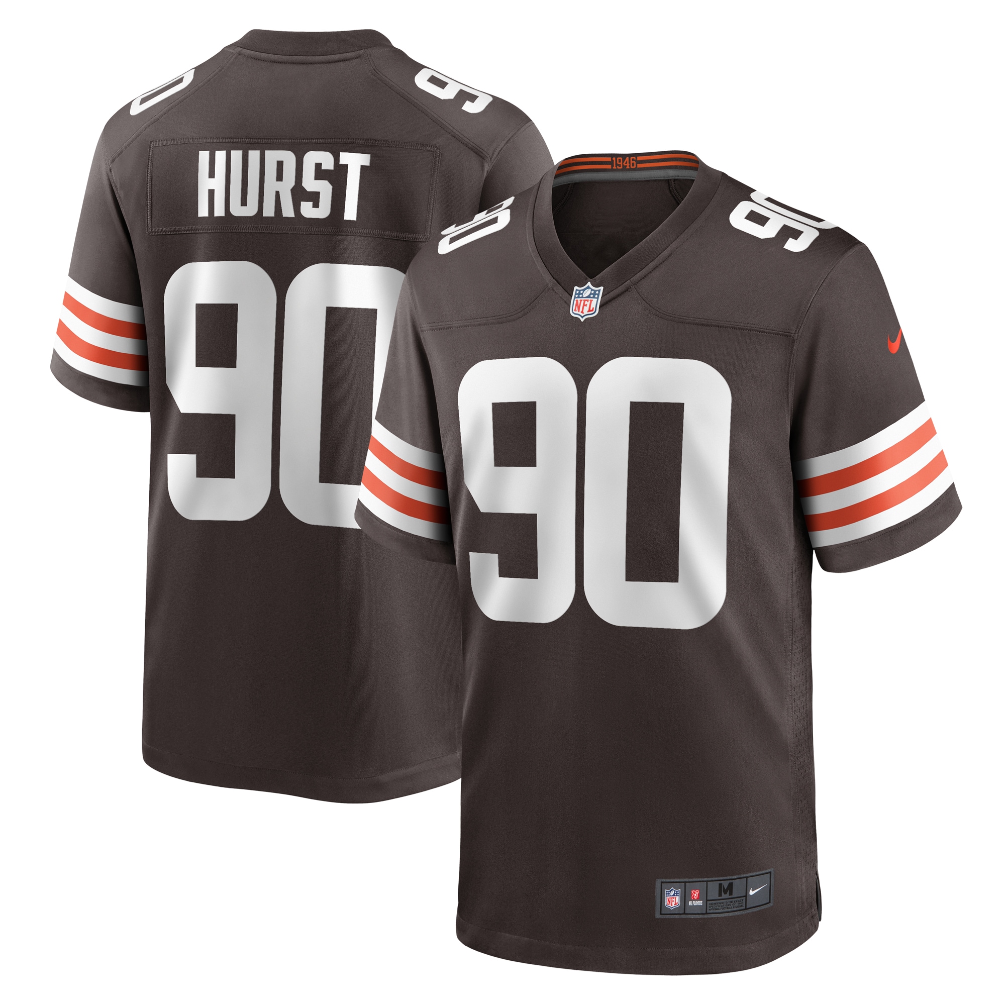 Men's Cleveland Browns Maurice Hurst Brown Game Player Jersey JS9019 Saliibo
