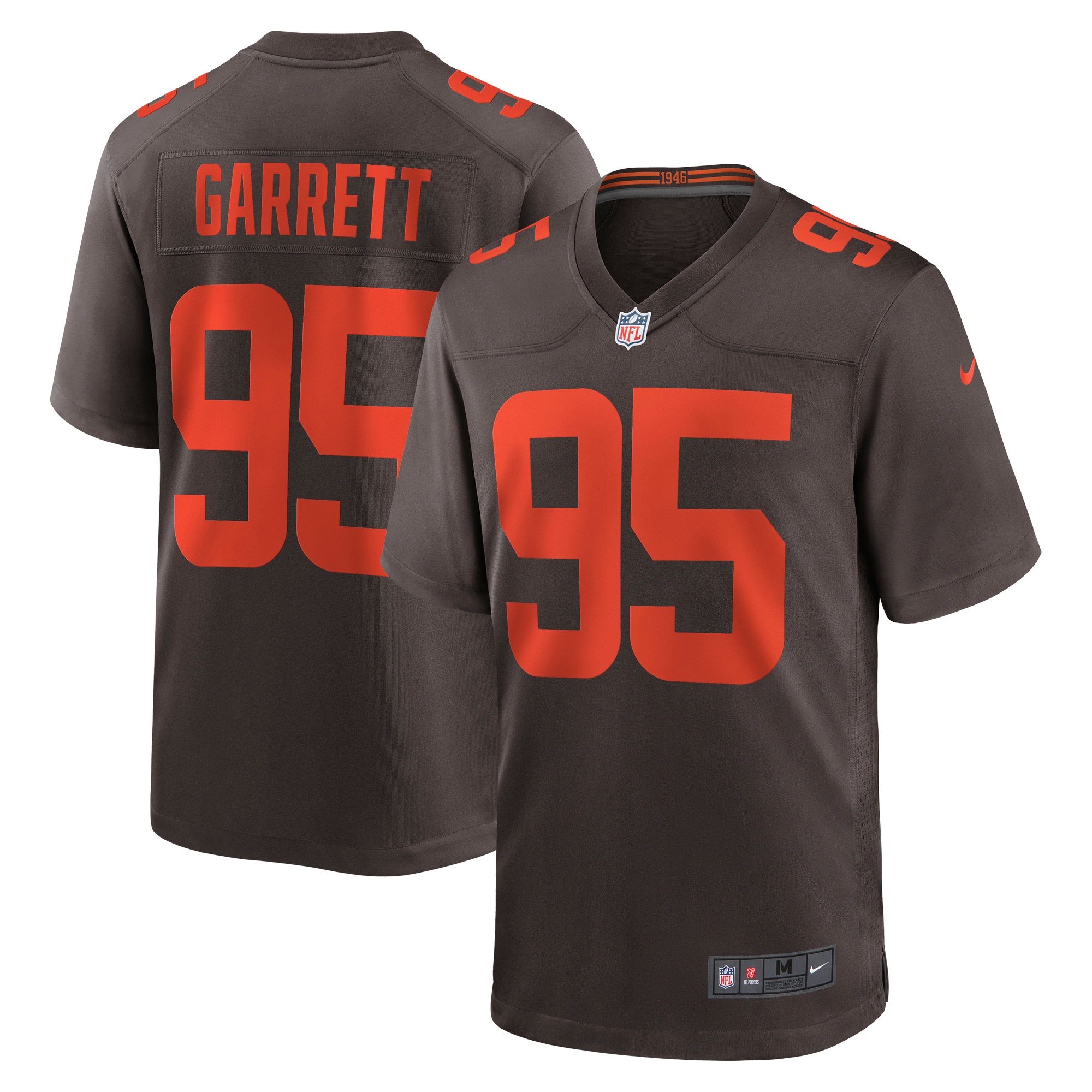 Men's Cleveland Browns Myles Garrett Brown Alternate Game Jersey JS4301 Saliibo