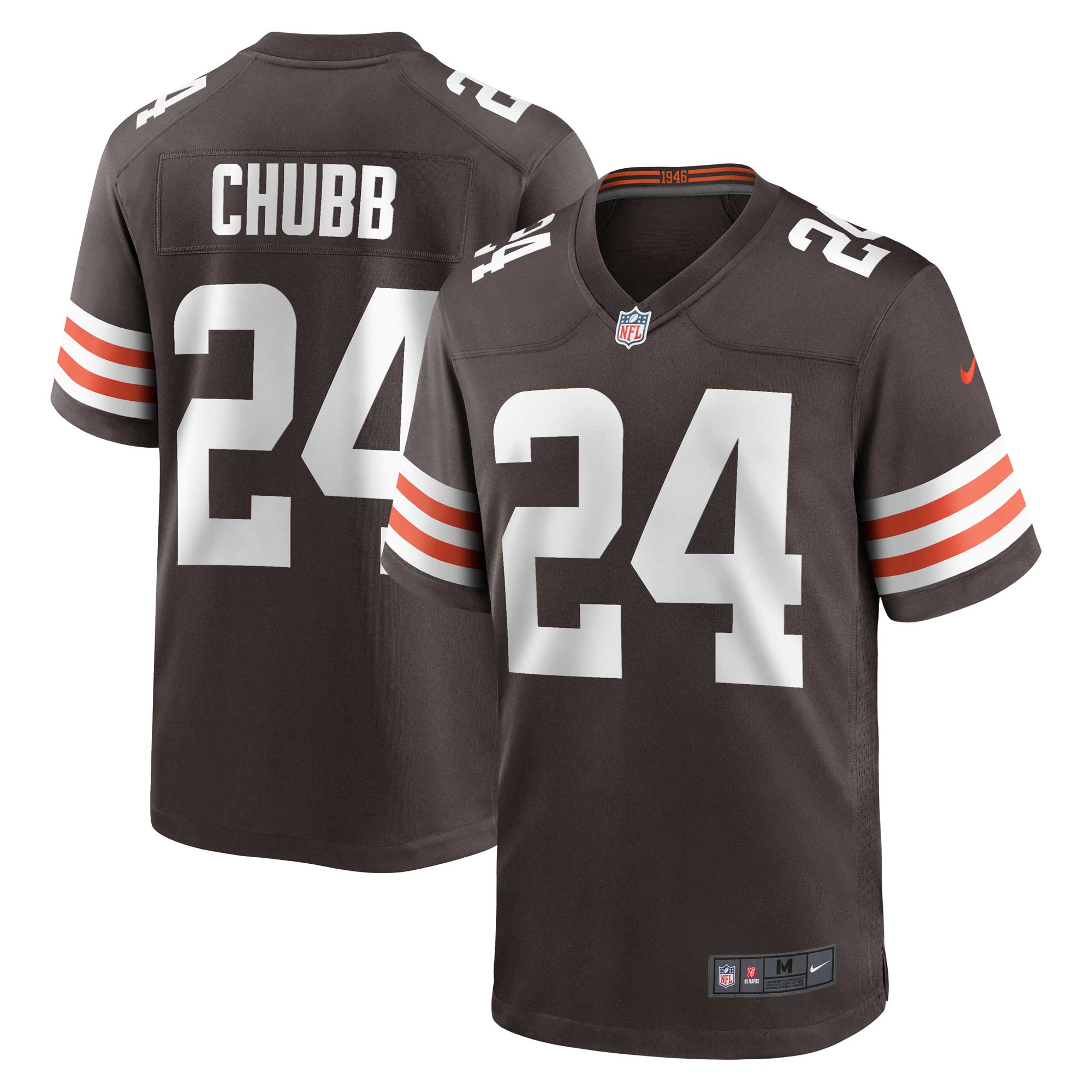 Men's Cleveland Browns Nick Chubb Brown Game Jersey JS4273 Saliibo