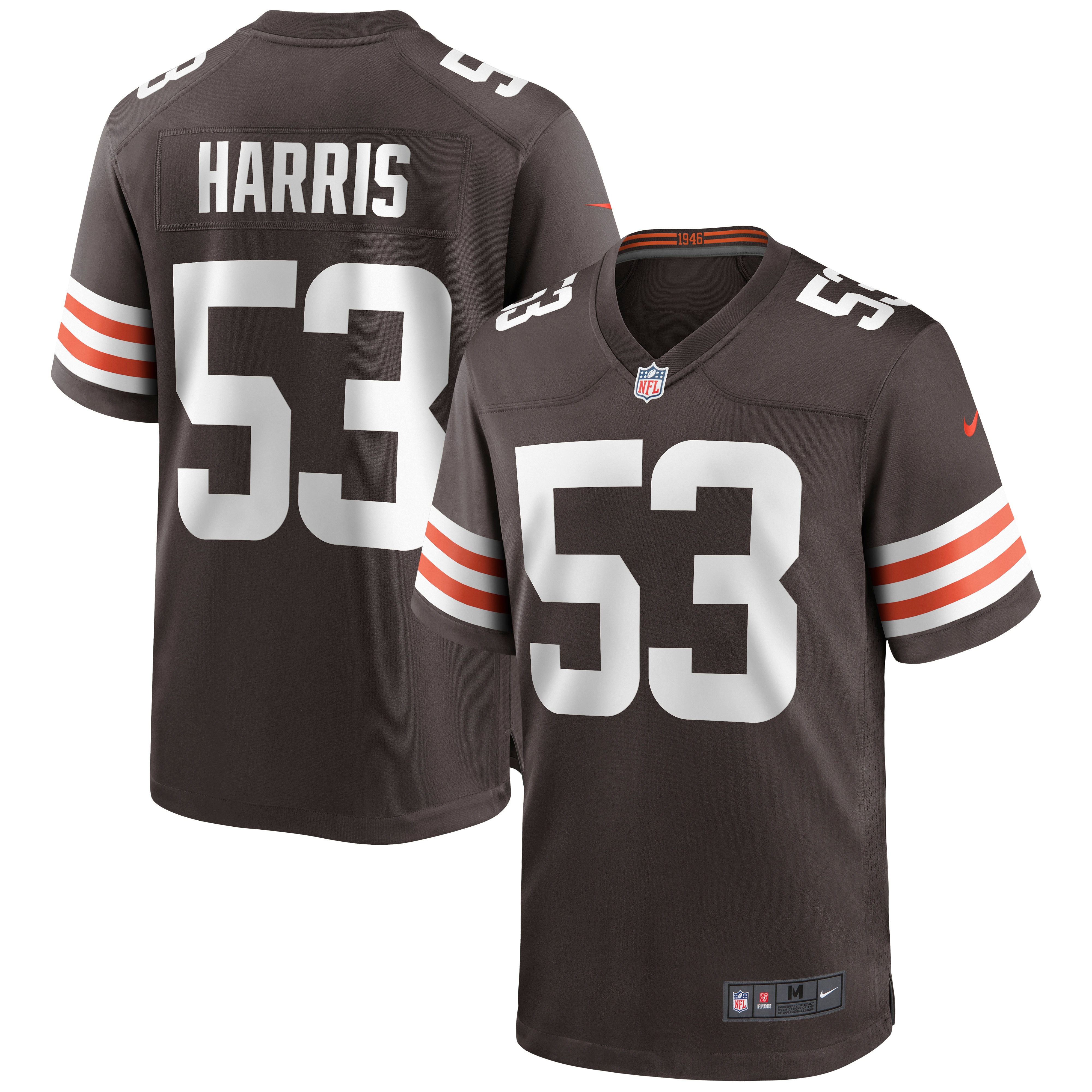 Men's Cleveland Browns Nick Harris Brown Game Jersey JS5422 Saliibo