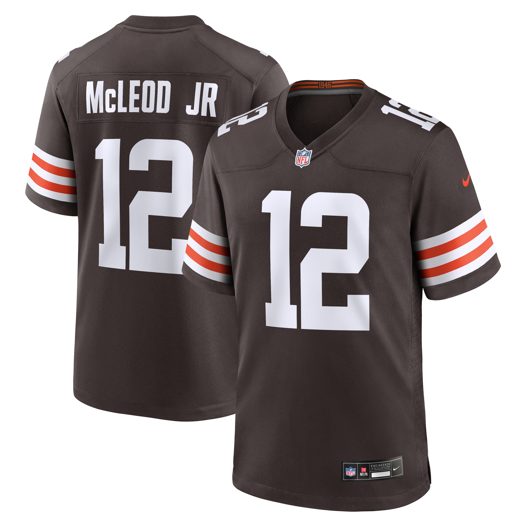 Men's Cleveland Browns Rodney McLeod Jr Brown Team Game Jersey JS5551 Saliibo