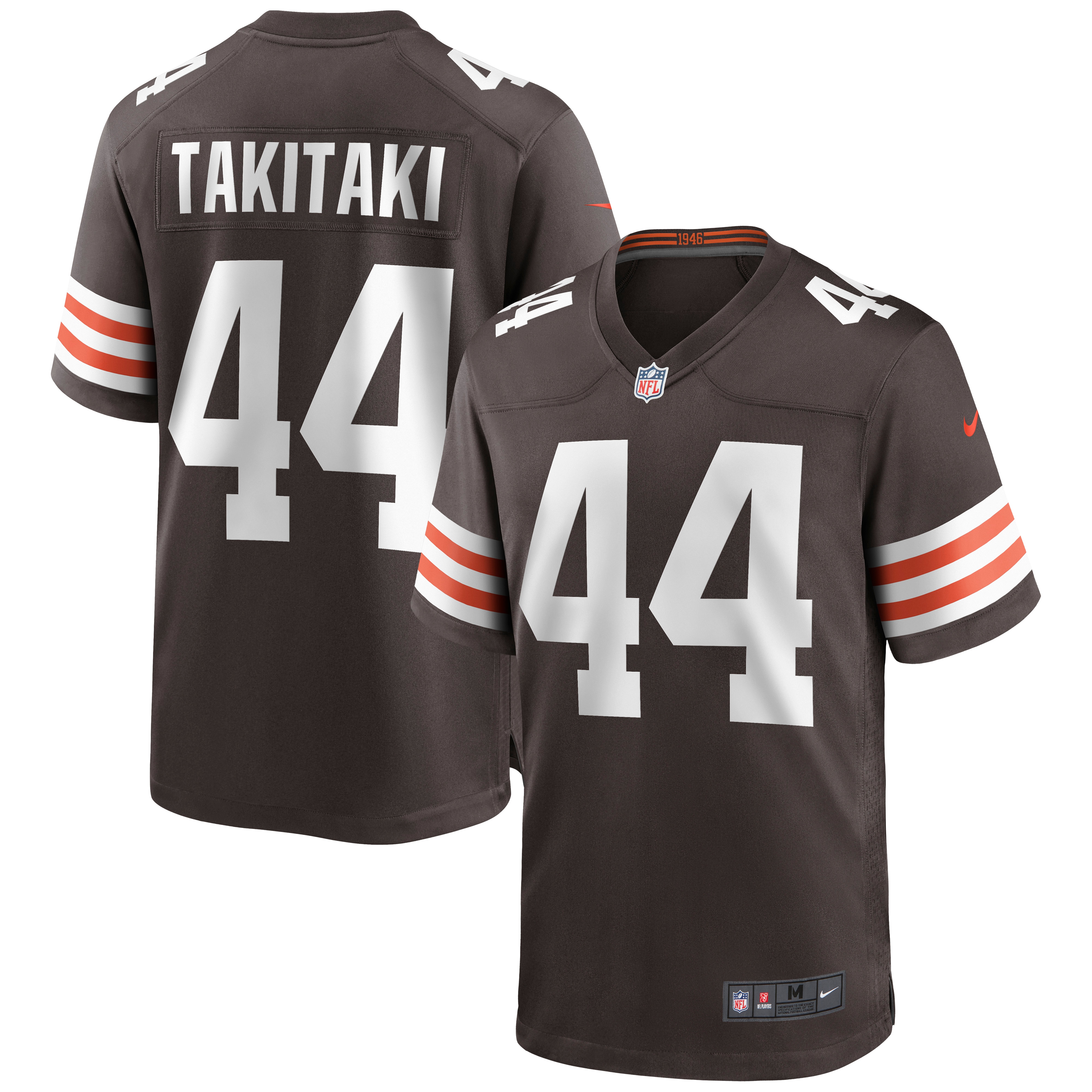 Men's Cleveland Browns Sione Takitaki Brown Game Jersey JS1628 Saliibo