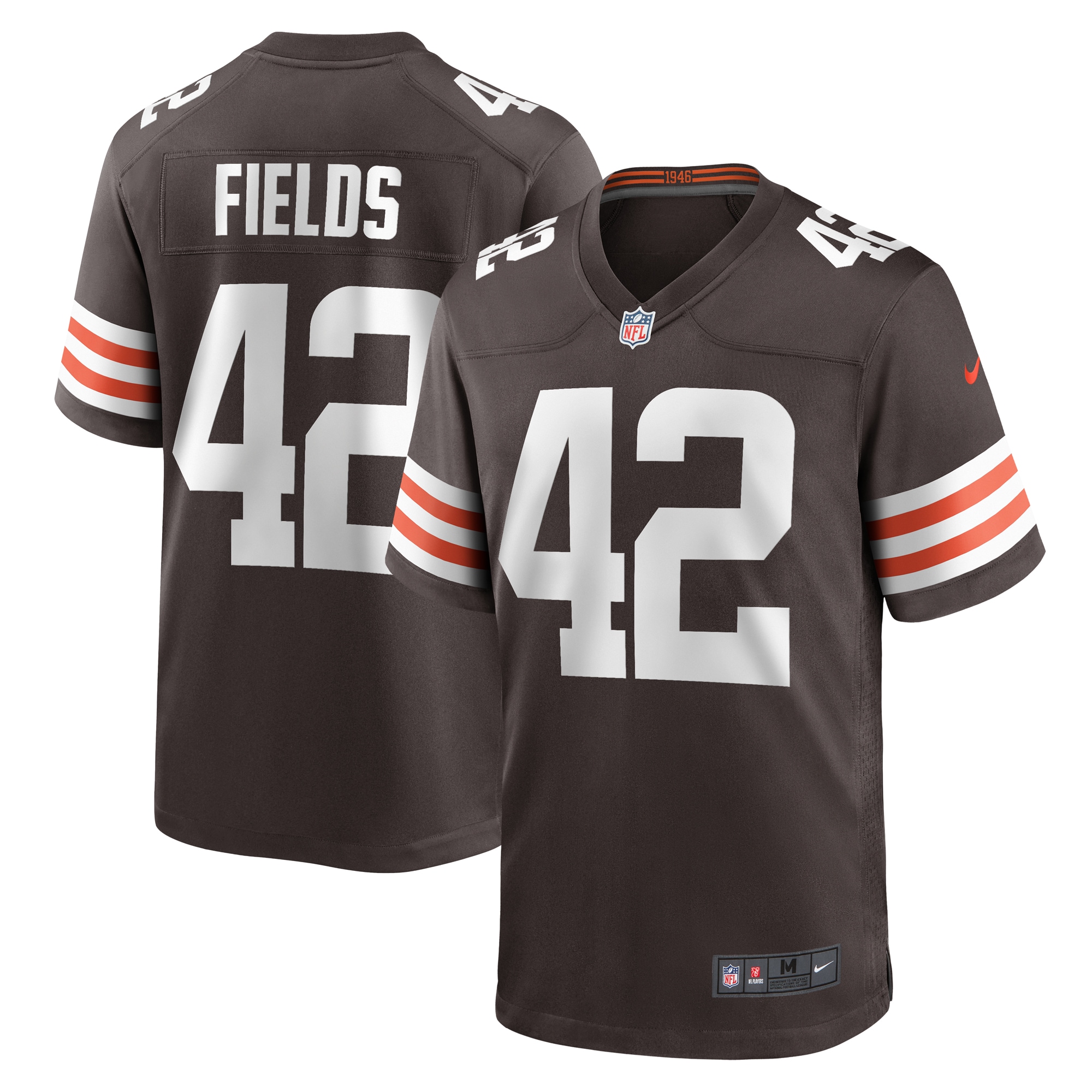 Men's Cleveland Browns Tony Fields II Brown Team Game Jersey JS6648 Saliibo