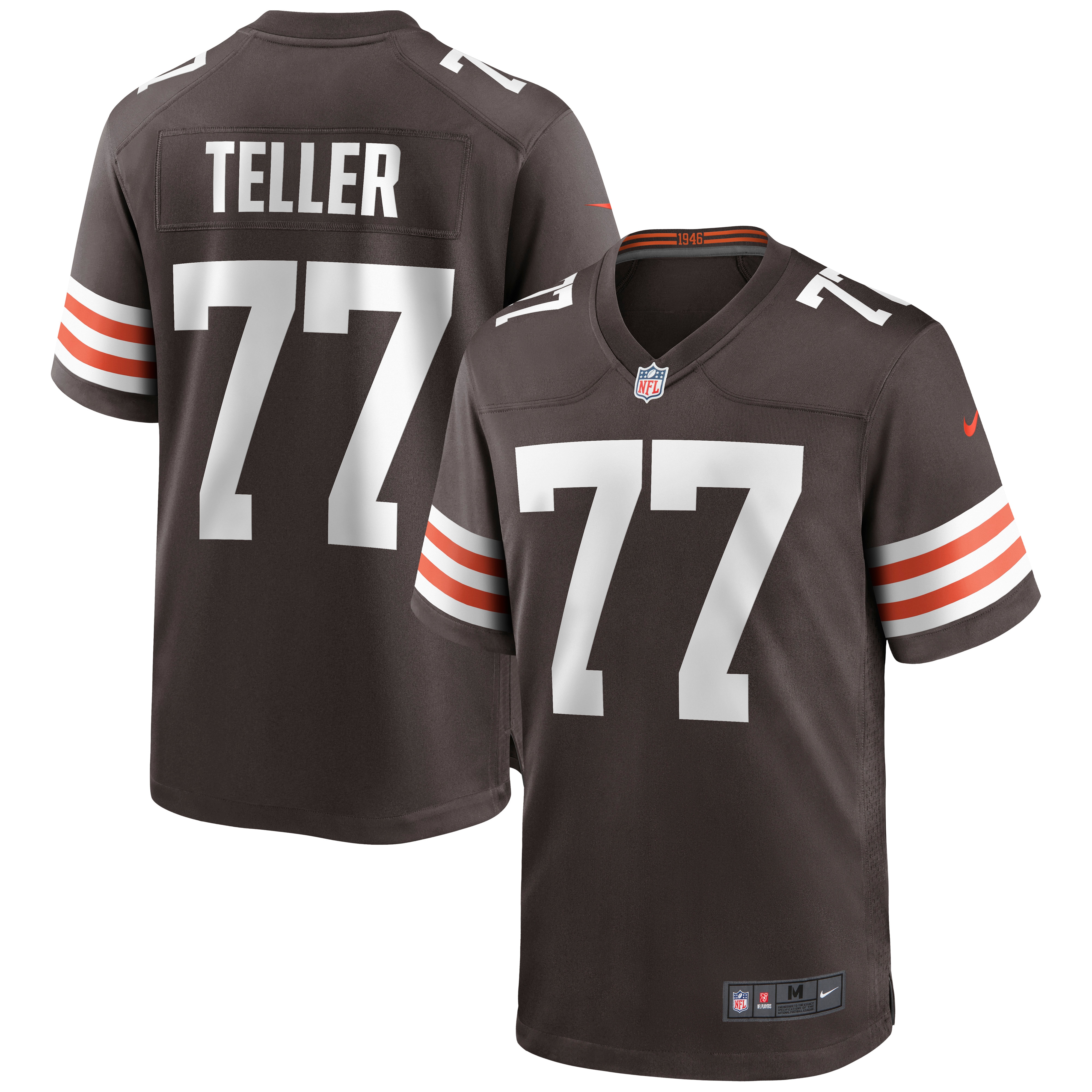 Men's Cleveland Browns Wyatt Teller Brown Game Jersey JS9570 Saliibo