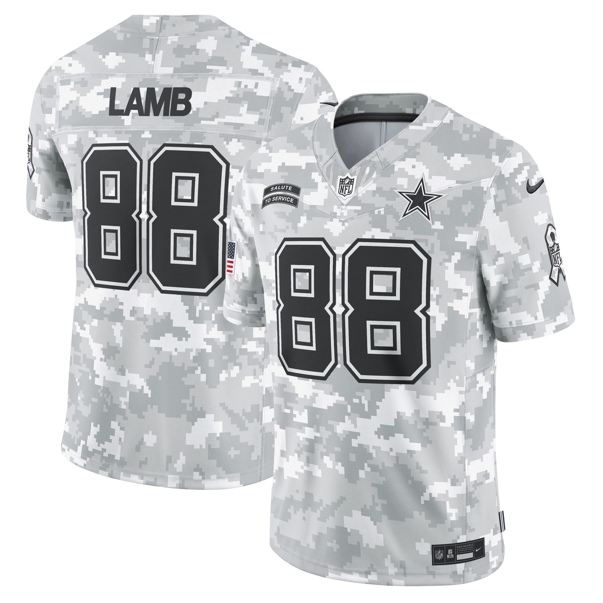 Men's Dallas Cowboys CeeDee Lamb Arctic Camo 2024 Salute to Service Limited Jersey JS8421 Saliibo