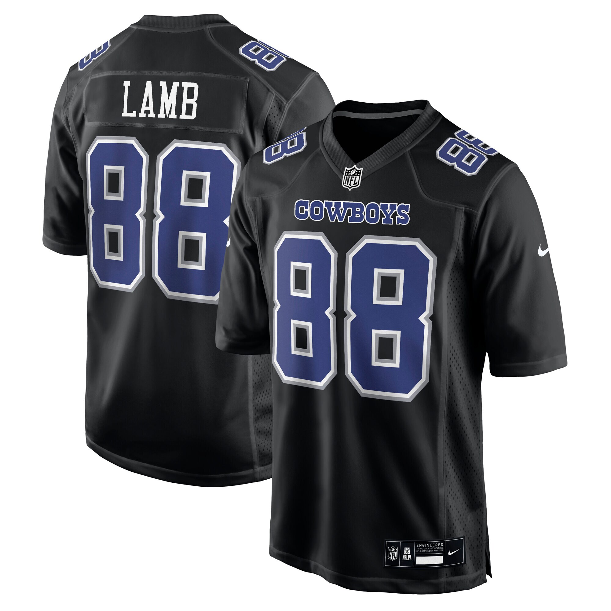 Men's Dallas Cowboys CeeDee Lamb Carbon Black Fashion Game Jersey JS4281 Saliibo