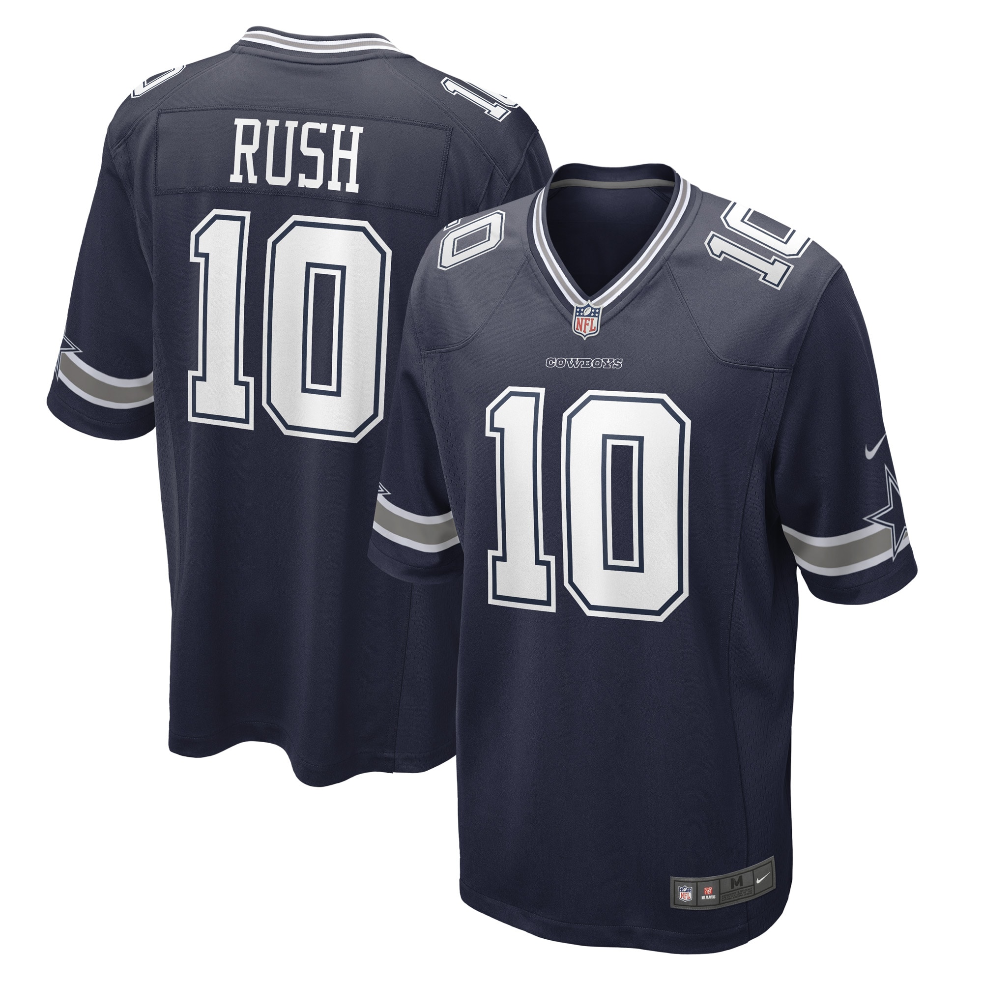 Men's Dallas Cowboys Cooper Rush Navy Game Player Jersey JS8649 Saliibo