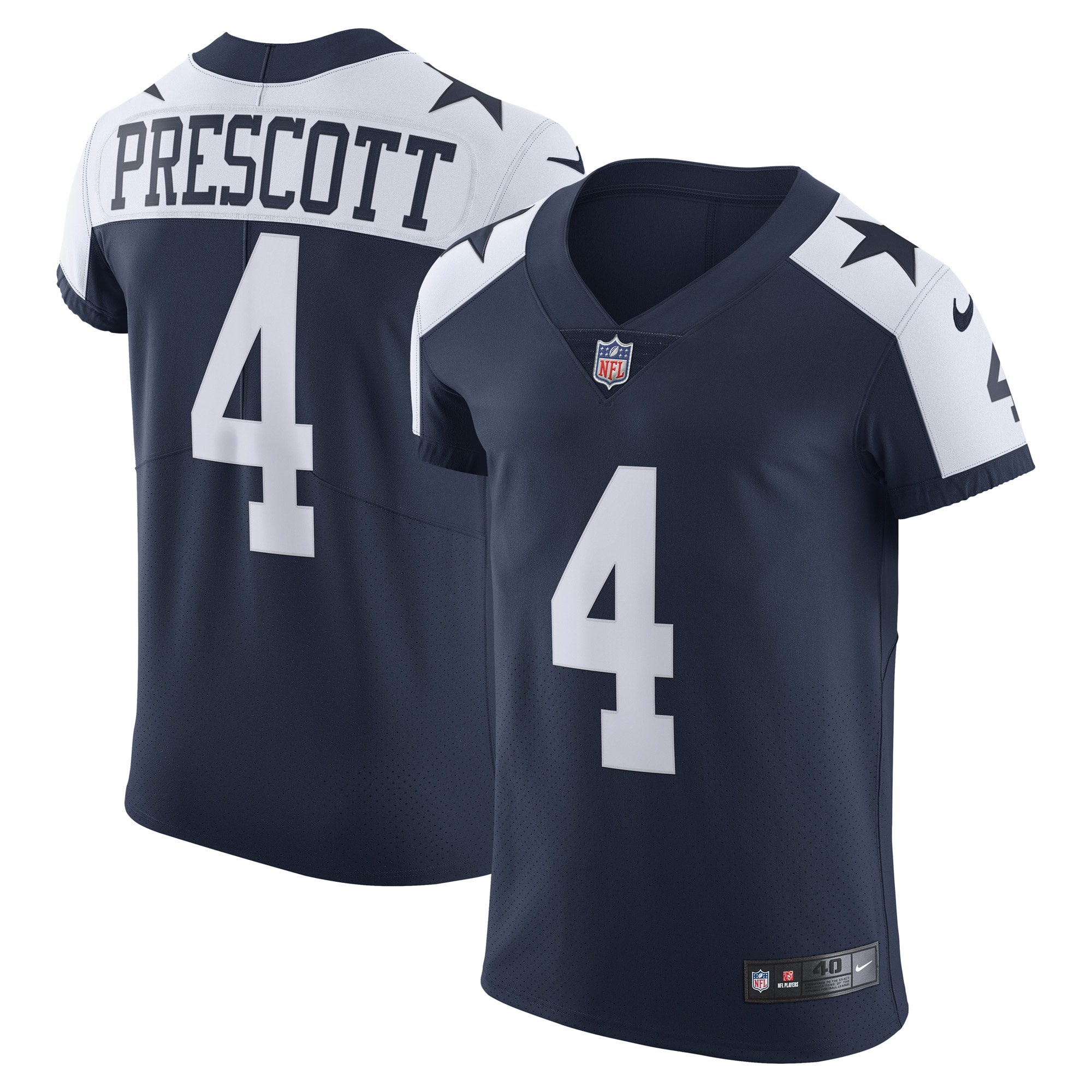 Men's Dallas Cowboys Dak Prescott Navy Alternate Vapor Elite Player Jersey JS6664 Saliibo