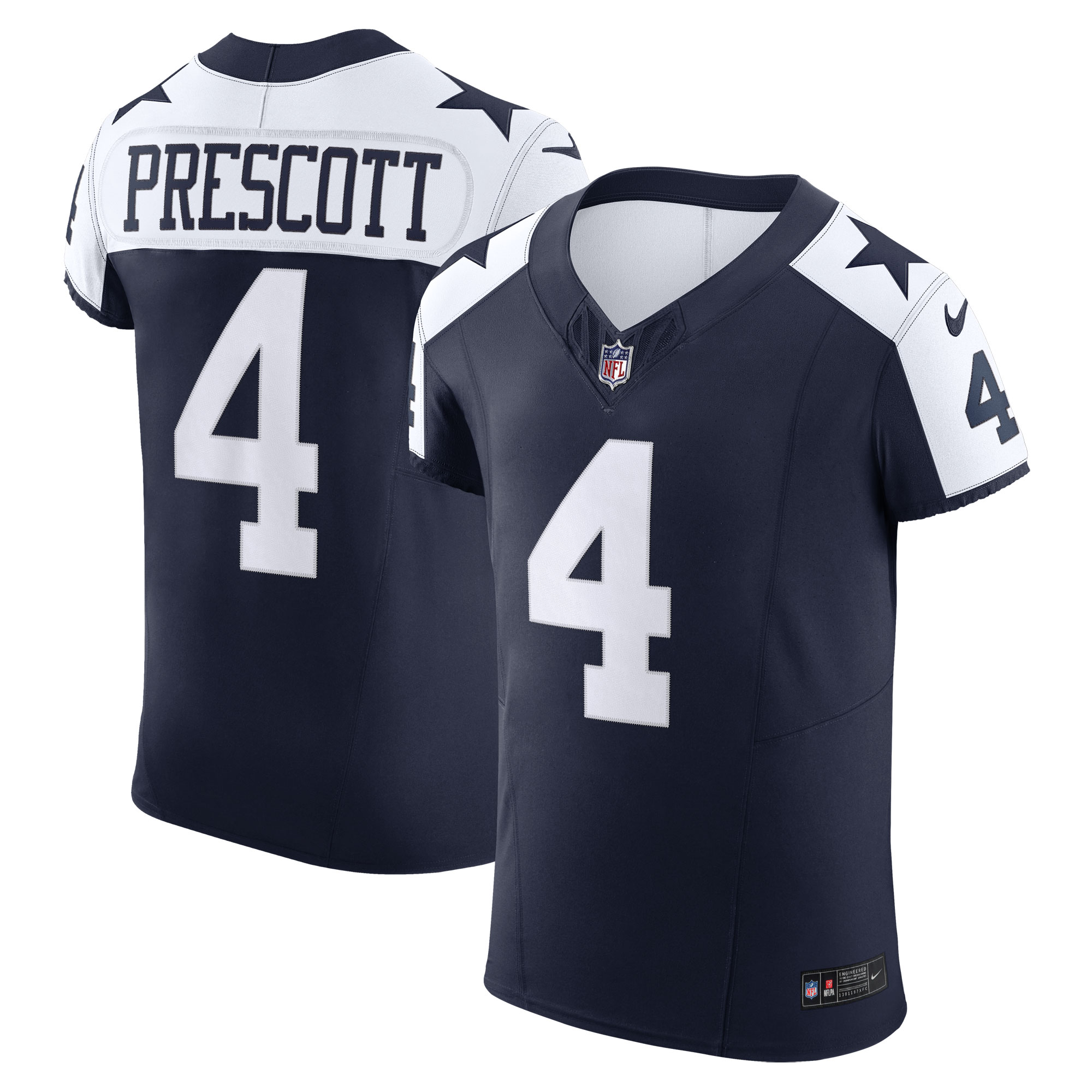 Men's Dallas Cowboys Dak Prescott Navy Alternate Vapor F.U.S.E. Elite Jersey JS3414 Saliibo