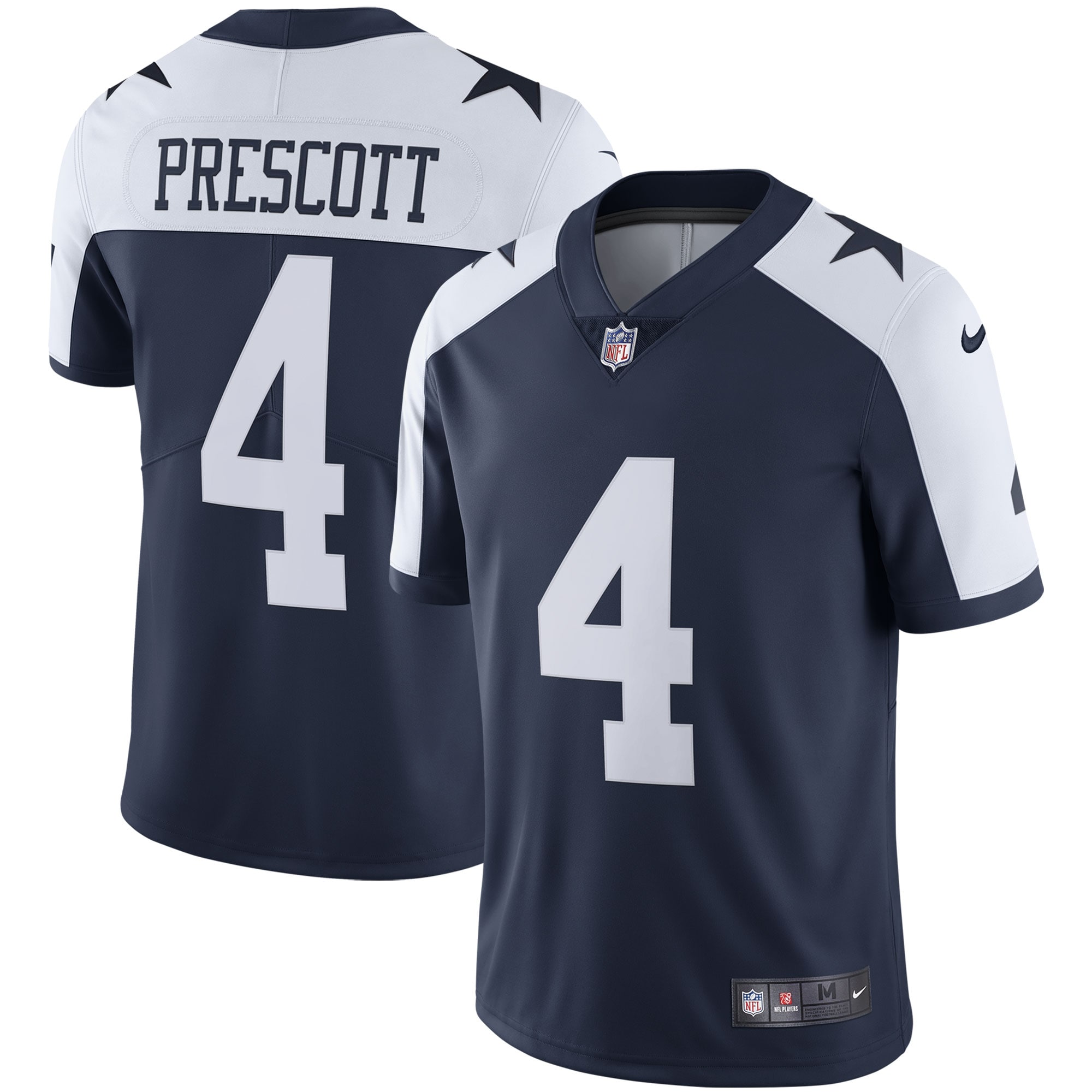 Men's Dallas Cowboys Dak Prescott Navy Alternate Vapor Limited Jersey JS9642 Saliibo