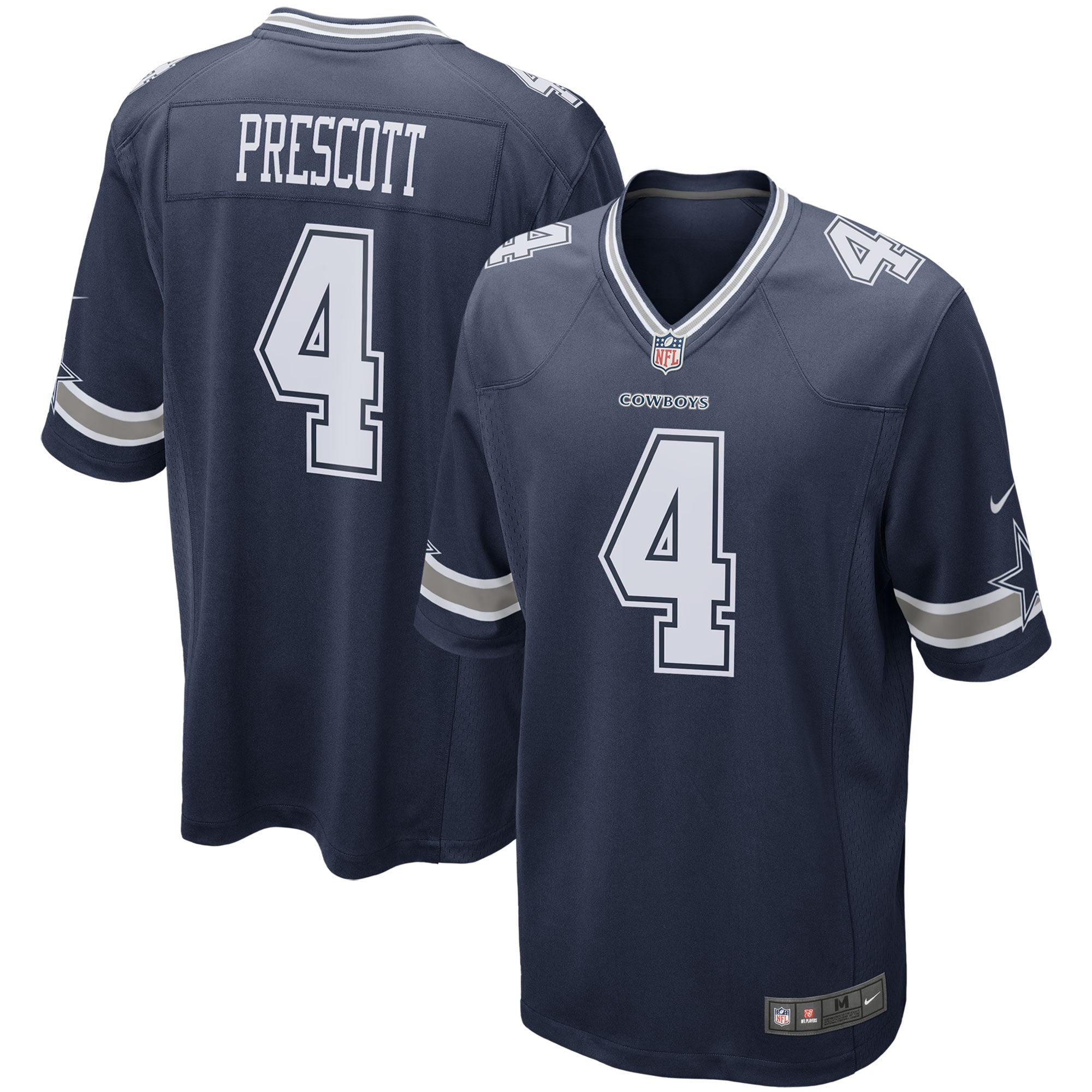 Men's Dallas Cowboys Dak Prescott Navy Game Team Jersey JS7618 Saliibo