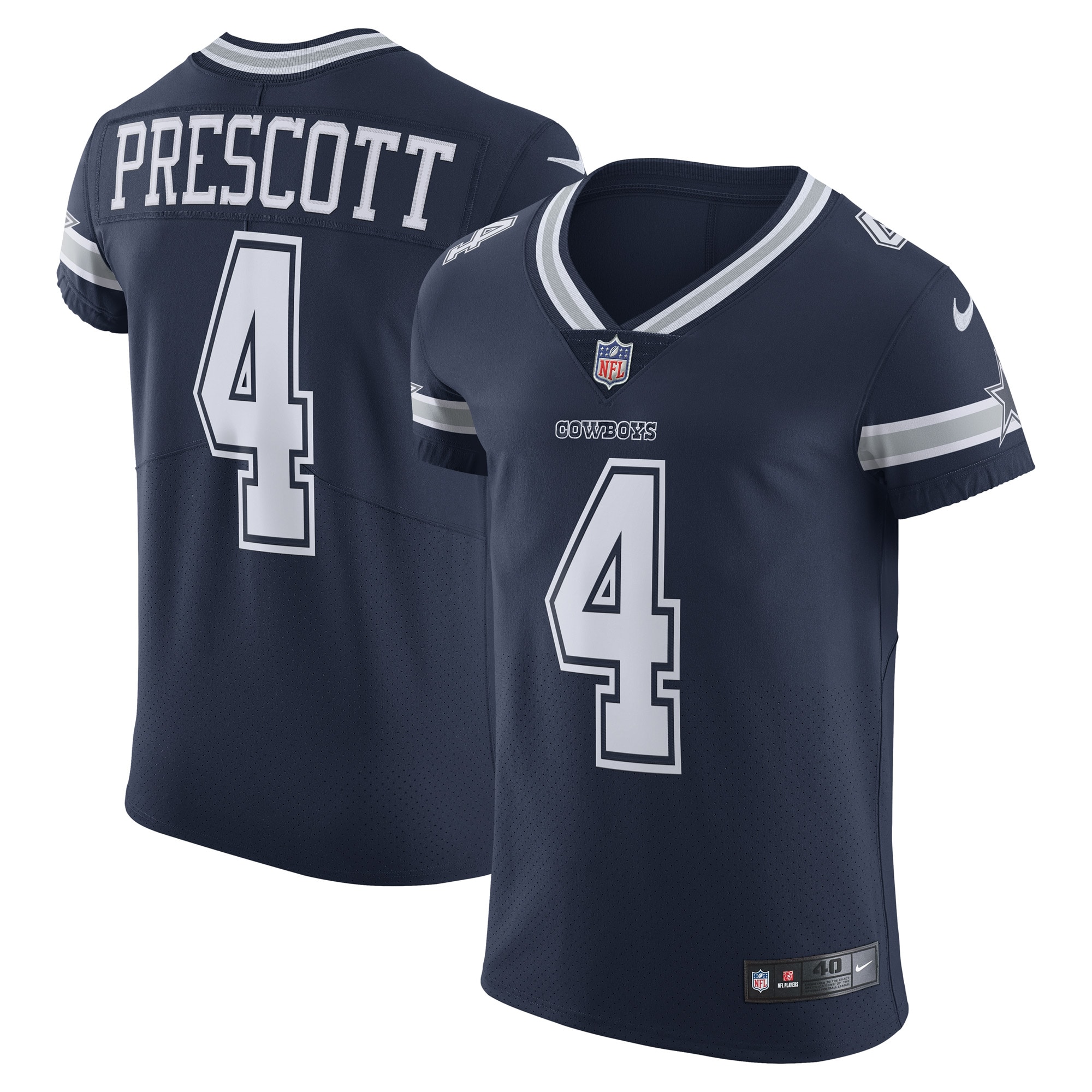 Men's Dallas Cowboys Dak Prescott Navy Vapor Elite Player Team Jersey JS9364 Saliibo